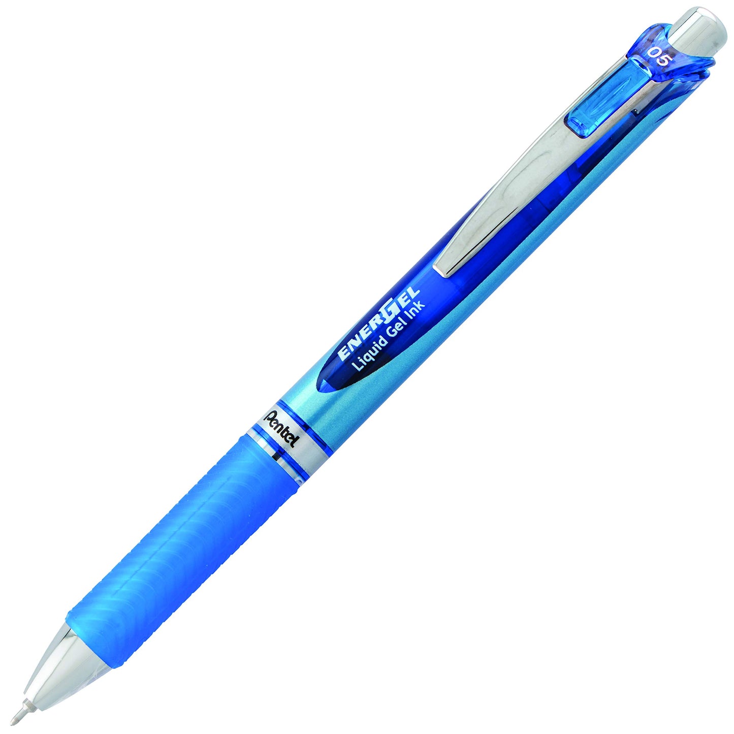 Pentel EnerGel Retractable Liquid Gel Rollerball Pen, Everyday Use, Office Supplies, School Supplies, 0.5mm Fine Needle Point, Blue Ink, BLN75-C, Box of 12