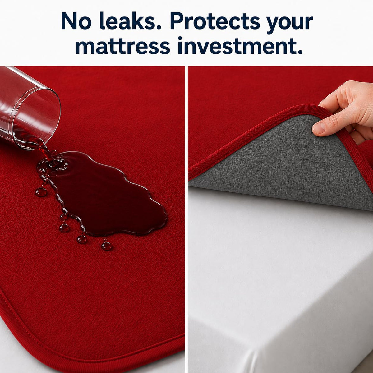 The Original Good Time Waterproof Blanket -Red/Gray 100% Leakproof Discreet Furniture Protection for Messy Moments, Pets and Spills -Cozy Soft Machine Washable Fleece -MidSize 60x40
