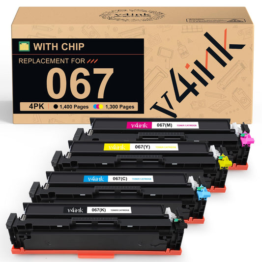 067 Toner Cartridge Compatible Replacement for Canon 067 CRG067 Toner Cartridge for use with Canon Color imageCLASS MF650 LBP630 Series LBP632Cdw MF654Cdw MF653Cdw MF656Cdw MF652Cw Printer 4Pack