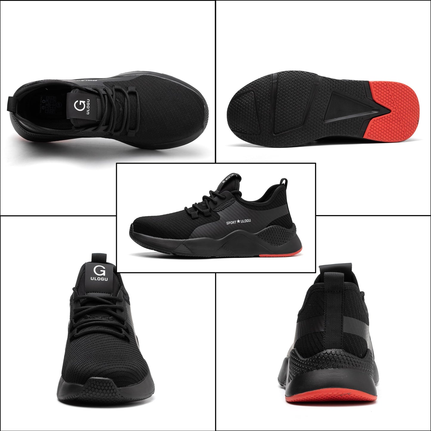 Ulogu Waterproof Steel Toe Shoes for Men Women Lightweight Safety Sneakers Comfortable Puncture Proof Indestructible Work Shoes