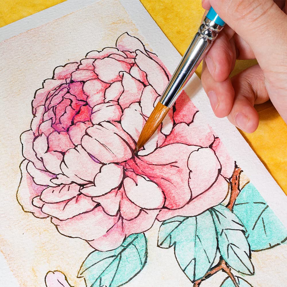 2 Pack of Paul Rubens Hand-made Watercolor Paper Cold Press, 100% Cotton Rag with Glitter Sparkling Effect, Acid-Free Paper 140lb/300gsm, 10.63“ x 7.67” for Wet & Dry Mixed Media, 20 Sheets * 2