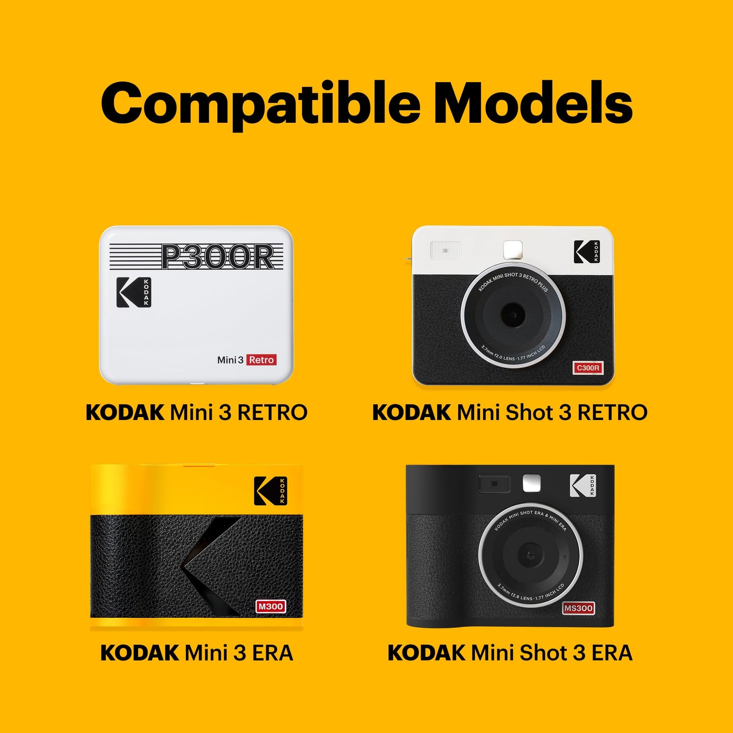 Kodak 4PASS Film Cartridge (3x3) for Kodak Mini 3 Retro and Mini Shot 3 Retro, 60 Sheets