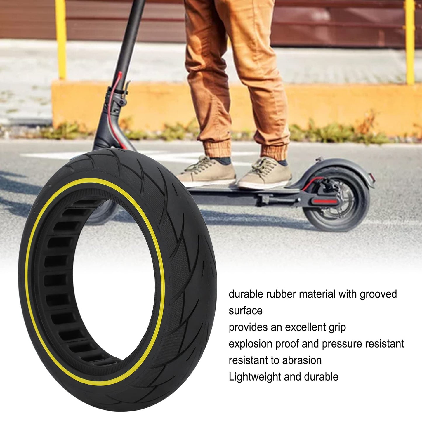 10x2.125 Scooter Tires Compatible with Max G30, High Grip Durable Tubeless Tires, Front Rear Wheel Replacement for Electric Scooter