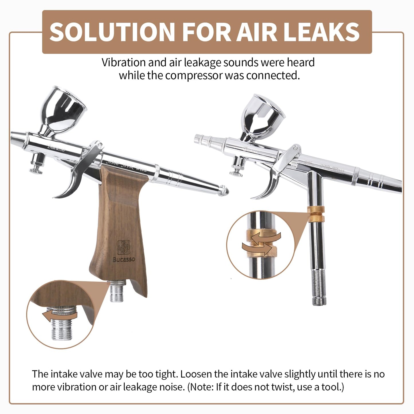 Bucasso Airbrush Kit, Air Brush Spray Gun with 0.3mm/0.5mm/0.8mm Needles/Nozzle Sets, 3cc/7cc/11cc Replaceable Fluid Cup for Painting Model Nails Cake Tattoo Makeup