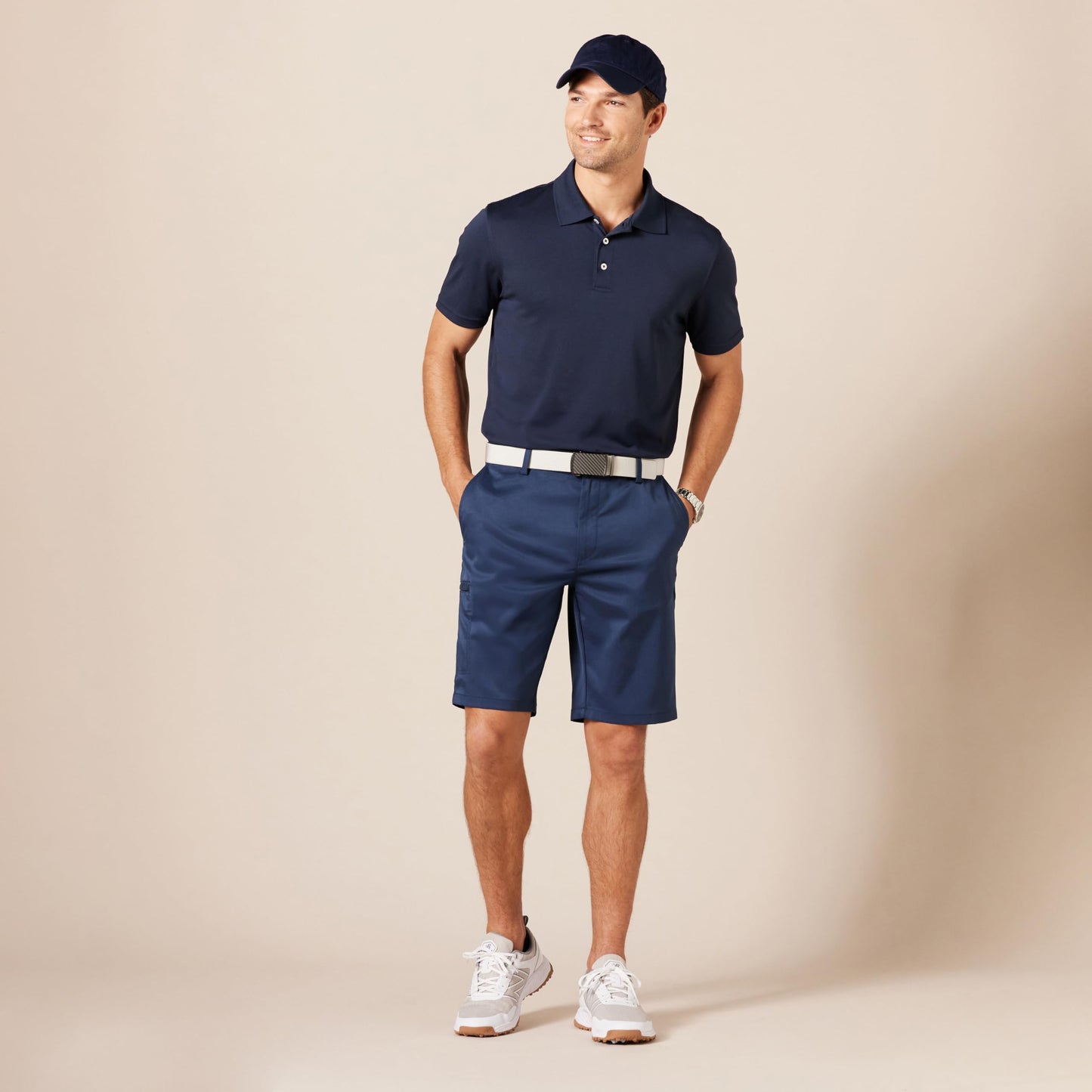 Amazon Essentials Men's 10 Classic-Fit Cargo Golf Short, Navy, 36