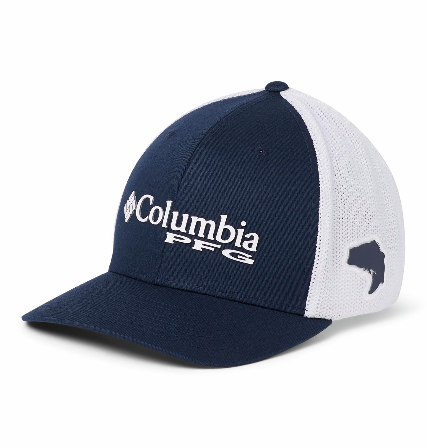 Columbia Unisex PFG Logo Mesh Ball Cap, Collegiate Navy, Large-X-Large