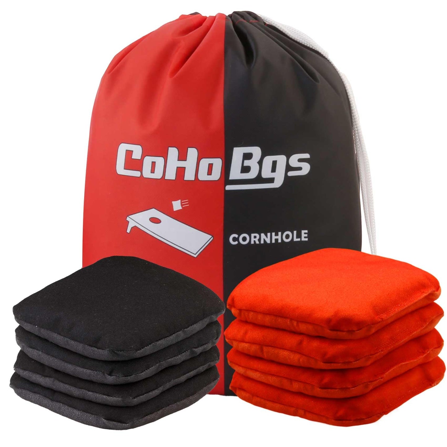 CoHoBgs Dual Sided Cornhole Bags, Professional Regulation Corn Hole Bags Set of 8, All Weather Cornhole Corn Hole Bean Bags Includes Carry Case