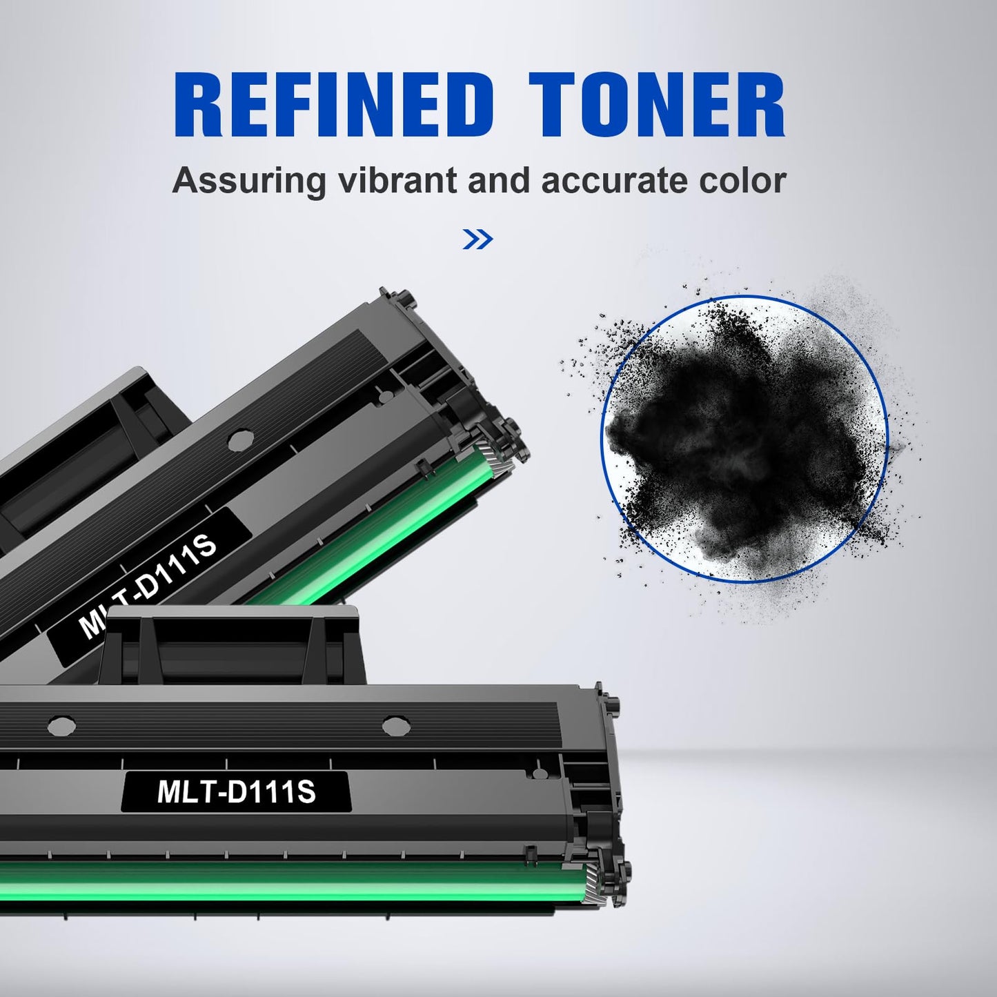 [with chip] MLT-D111S Compatible Toner Cartridge Replacement for Samsung 111S D111S 111L MLT-D111S MLT-D111L Work with Samsung Xpress M2020W M2024W M2070FW M2070W Printer (Black, 2 Pack)