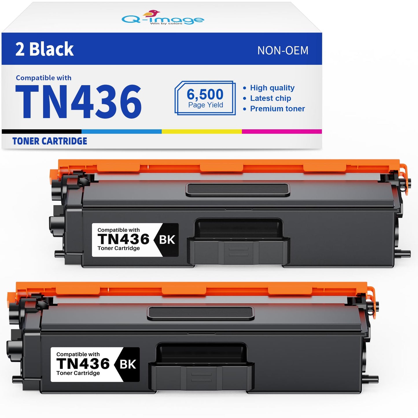 TN436BK TN436 Compatible Toner Cartridge Replacement for TN436 TN 436 TN436BK TN433 TN431 Work with MFC-L8900CDW HL-L8360CDW MFC-L8610CDW MFC-L9570CDW HL-L8260CDW Printers(2 Black)