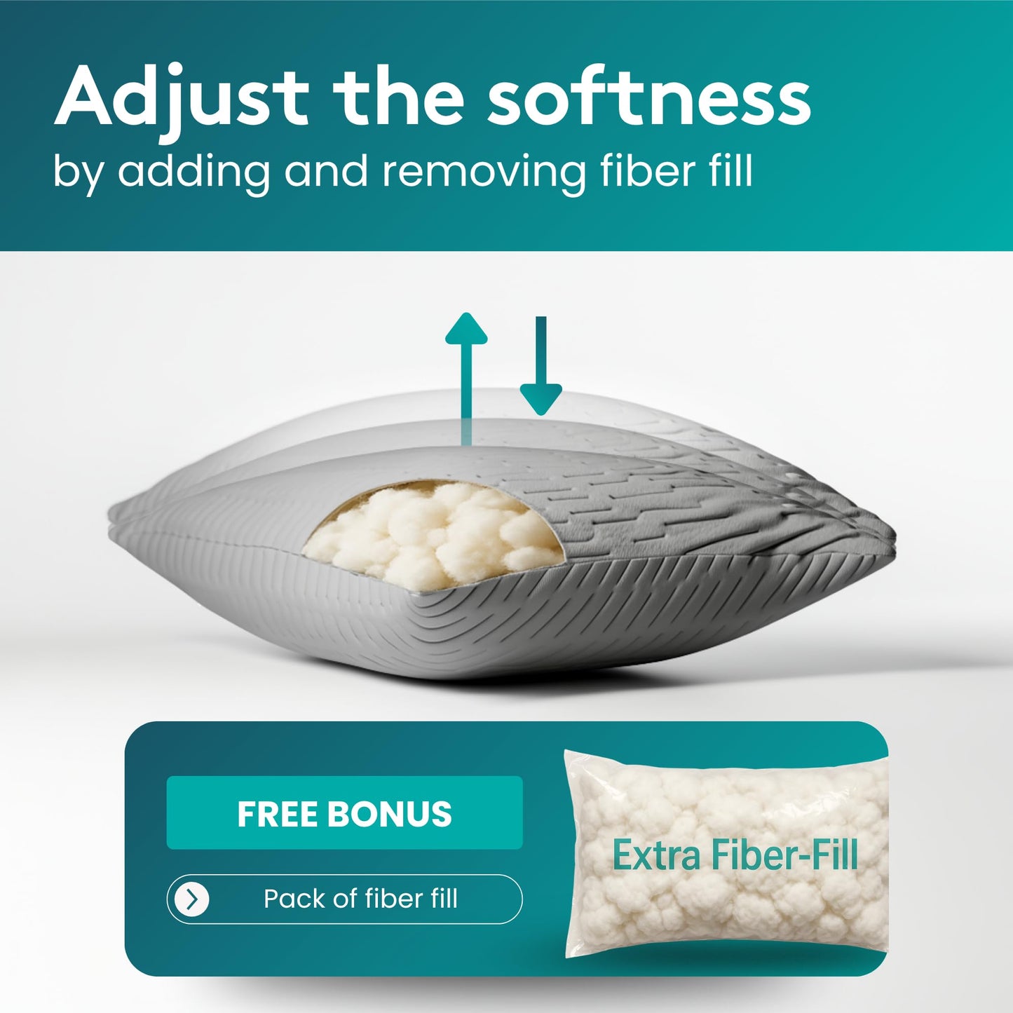 BLISSBURY Adjustable Water Pillow - Waterbase and fiberfill Stuffing Adjust to Help Side Sleepers with Shoulder or Neck Pain.