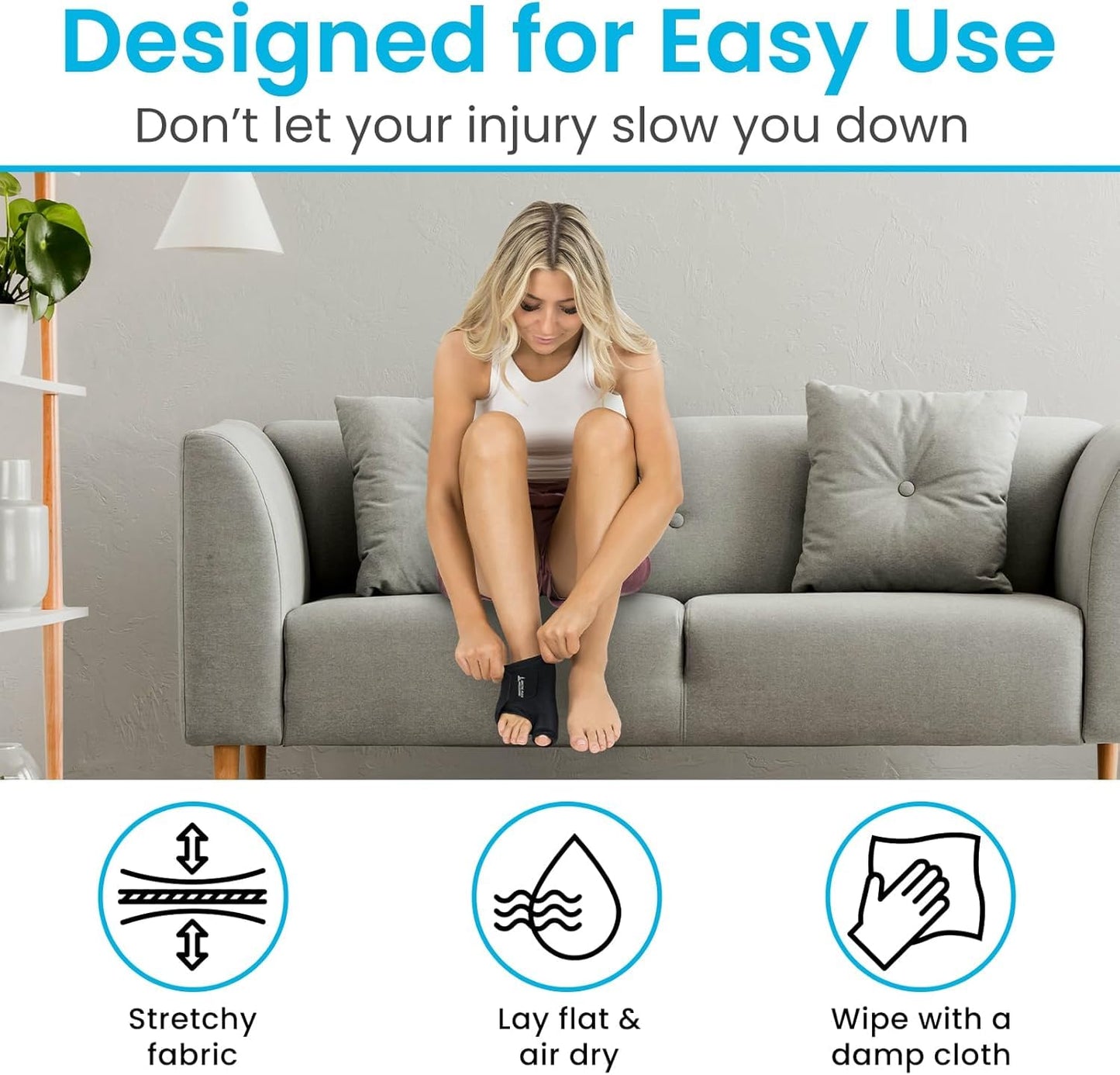 Arctic Flex Foot Ice Pack (Pair) Toe Wrap for Bunion, Plantar Fasciitis, Hallux Valgus, Gout, Swelling & Injuries - Cold & Heat Gel Therapy for Joint Pain Relief & Feet Recovery - Reusable Compression