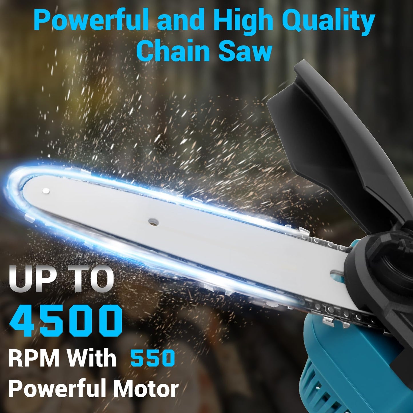 Mini Chainsaw for Makita 18v Battery,Cordless Pruning Chainsaw with Security Lock & Replacement Chain,Battery Powered for Tree Trimming, Storm Clean-Up, Wood Cutting, Pruning(NOBattery)