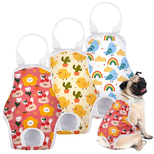 MICOOYO Dog Diaper Onesie Sanitary Pantie with Adjustable Suspender Washable Dog Period Panties Doggie Diapers Pet Underwear Female Dog Diapers for Heat (Animals, X-Large)
