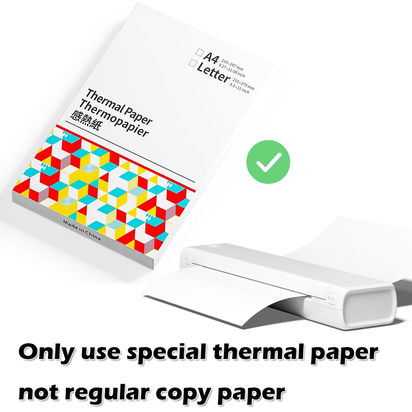 Portable Thermal Printer Wireless Travel, Inkless Printer M08F, Bluetooth Mobile Printer Support 8.5" X 11" US Letter, Tattoo Stencil Printer Compatible with Android and iOS Phone & Laptop