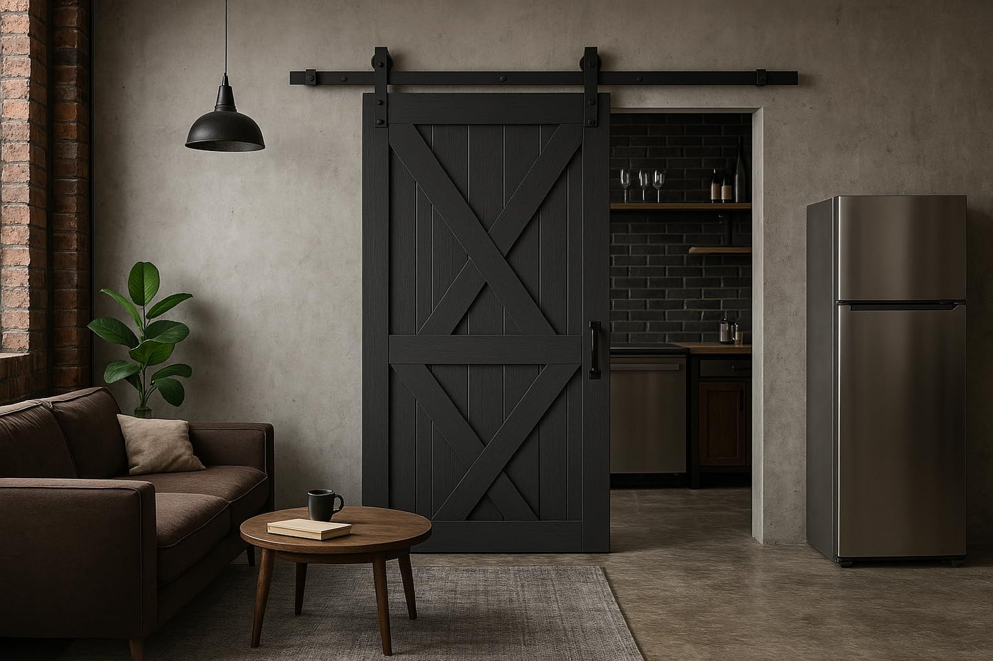 6 FT Black Barn Door Hardware Kit, Dulcii Heavy Duty Steel Slide Sliding Track Rail Hanger Roller 183cm Roller Door Hardware