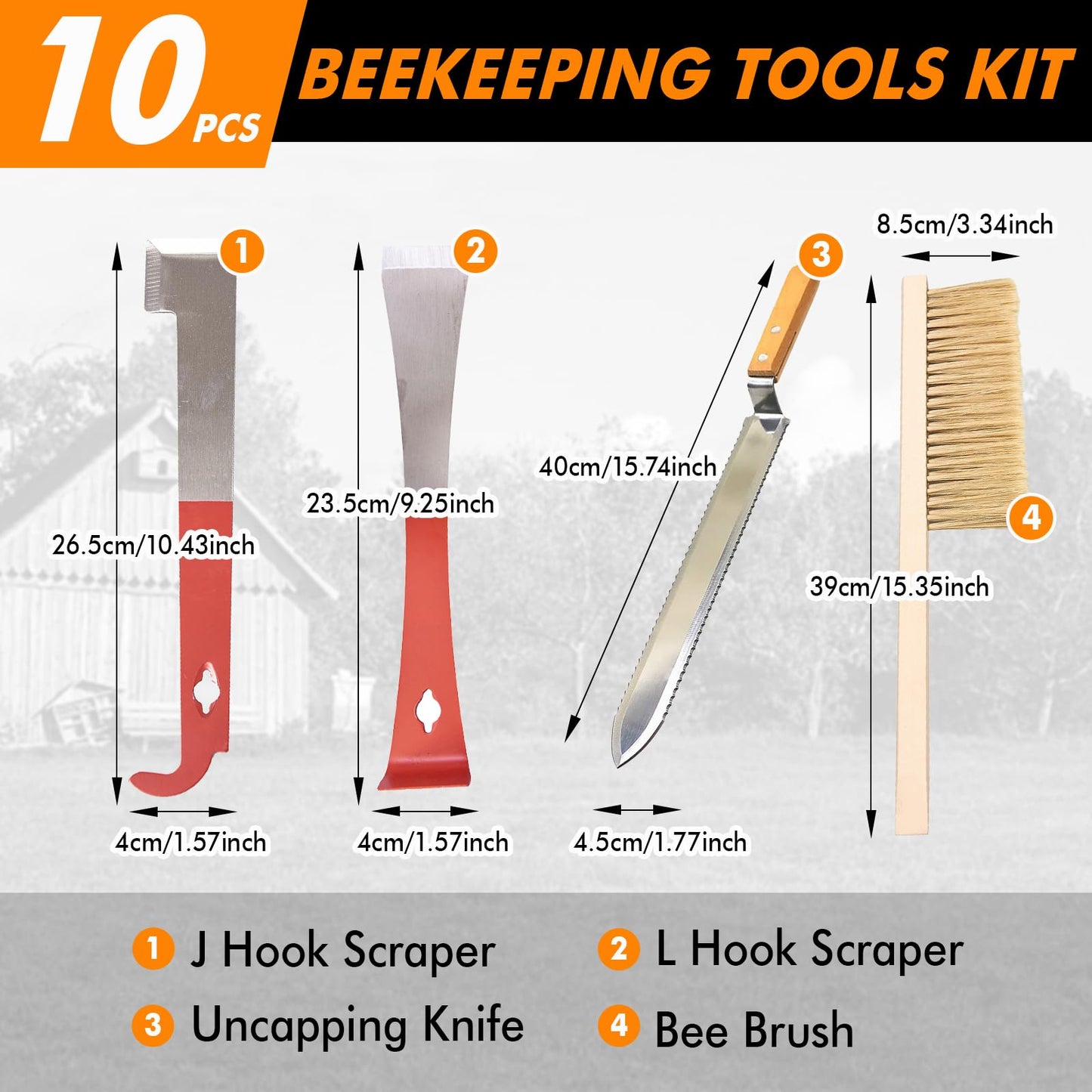 Beekeeping Supplies Beekeeping Tools for Beekeeper Necessary Bee Supplies Beekeeping Kit 9 Pcs
