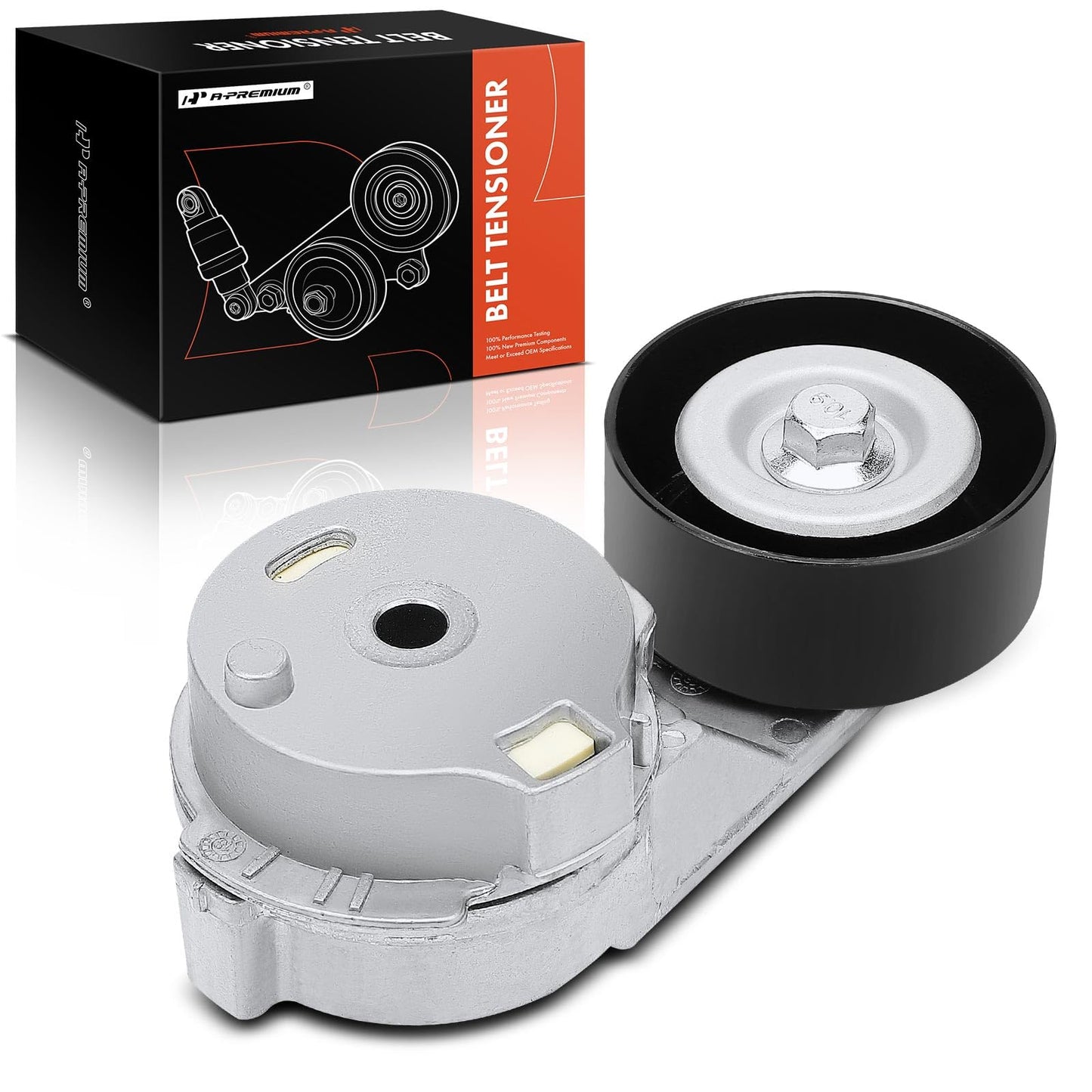 A-Premium Belt Tensioner Assembly with Pulley Compatible with Chevrolet Colorado Trailblazer & GMC Envoy Canyon & Hummer H3 & Buick Rainier & Saab 9-7x & Oldsmobile Bravada
