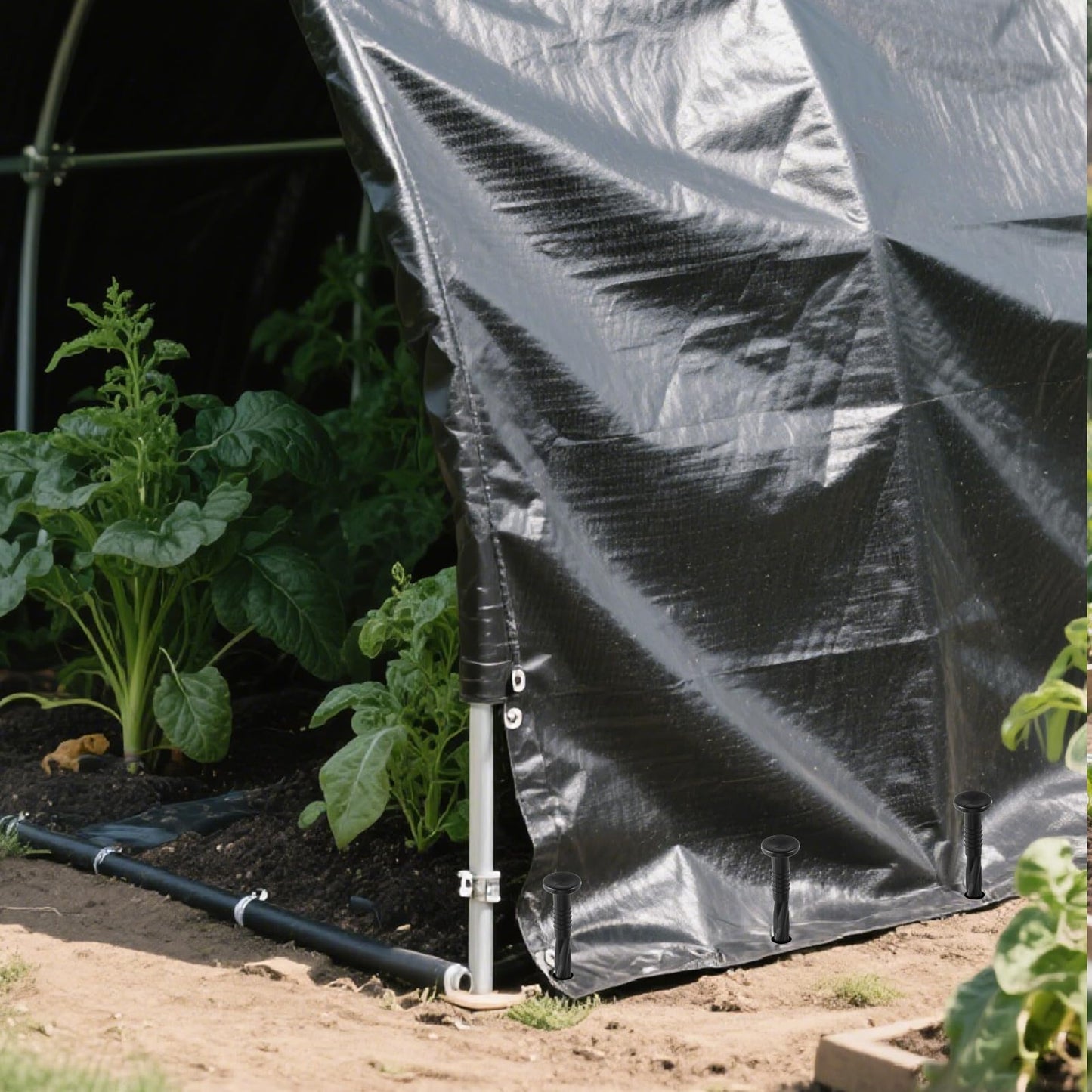 300Pcs 8-Inch Plastic Landscape Edging Spikes, Spiral Anchoring Nails for Weed Barrier, Paver Edging, Landscape Edging, Artificial Turf, Grass Pathways, and More