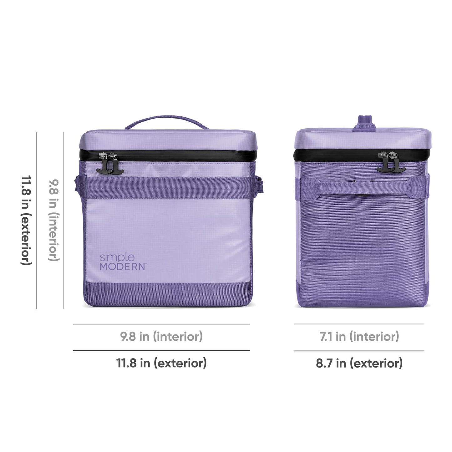 Simple Modern Day Cooler for 12 Cans | Soft Cooler Bag Insulated Ice Chest with Carrying Strap & Handle | Lunch Box for Travel, Camping, Work, Beach, Picnic, Game Day | 11 Liter | Electric Lavender