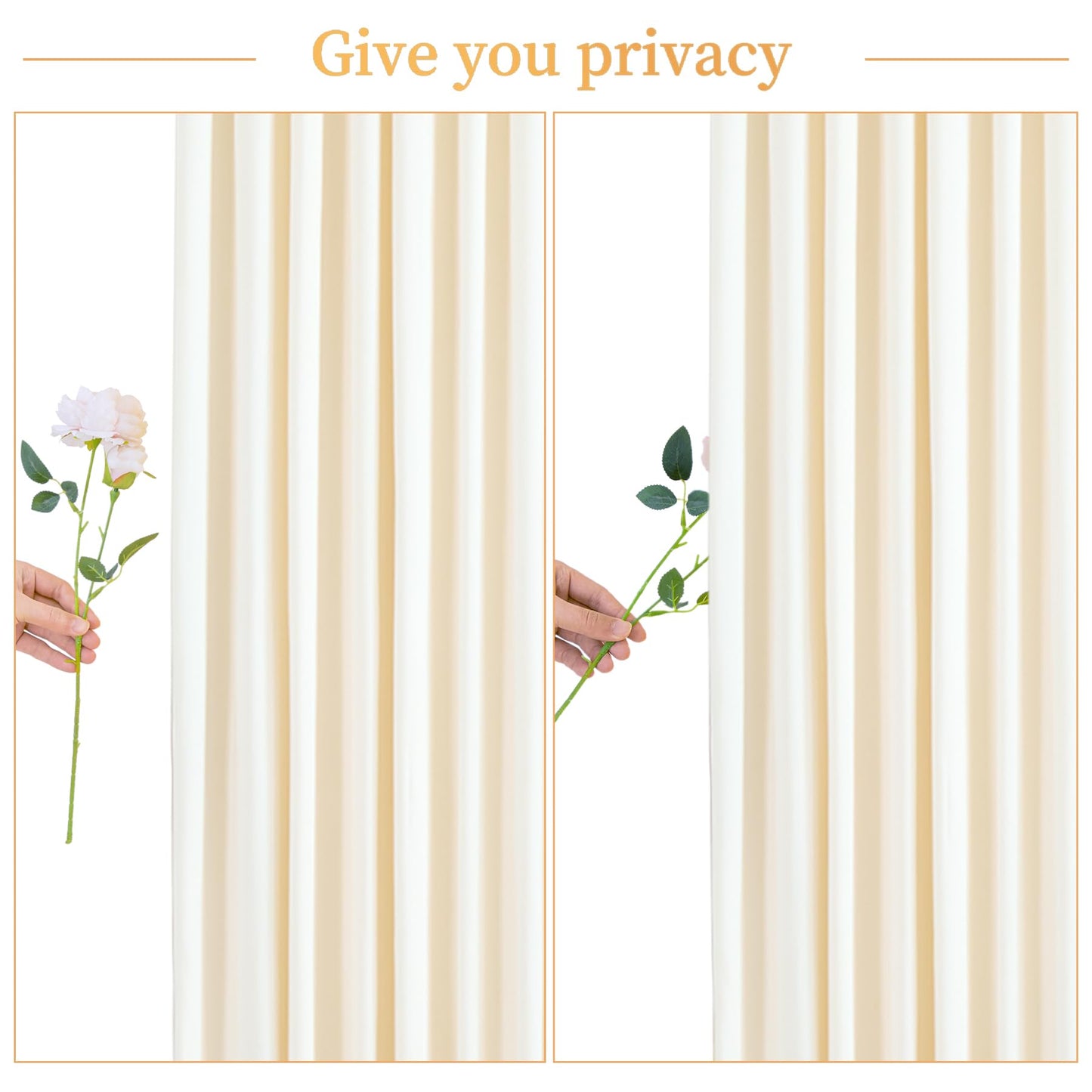 10x10 Champagne Backdrop Curtain for Parties Wedding Baby Shower Wrinkle Free Photo Curtains Backdrop Drapes Fabric Decoration for Bridal Shower 5ft x 10ft,2 Panels