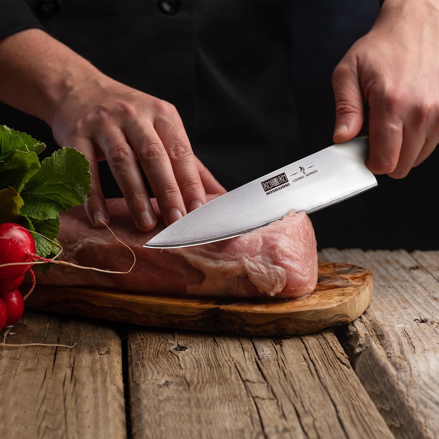 HOSHANHO Kitchen Knife in Japanese High Carbon Steel, High-Class Chef's Knife 8 inch Professional Cooking Knife, Non-Slip Ultra Sharp Knives with Ergonomic Handle