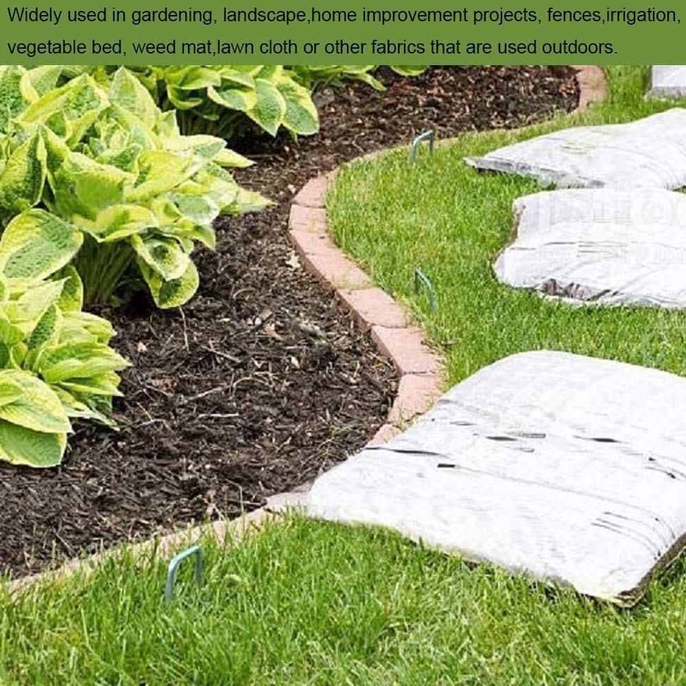 AAGUT Galvanized Garden Stakes 40 Pack 12 Inch Heavy Duty Fence Anchors 8 Gauge Metal Landscape Staples for Anchoring Tent, Weed Barrier Fabric, Ground Cover