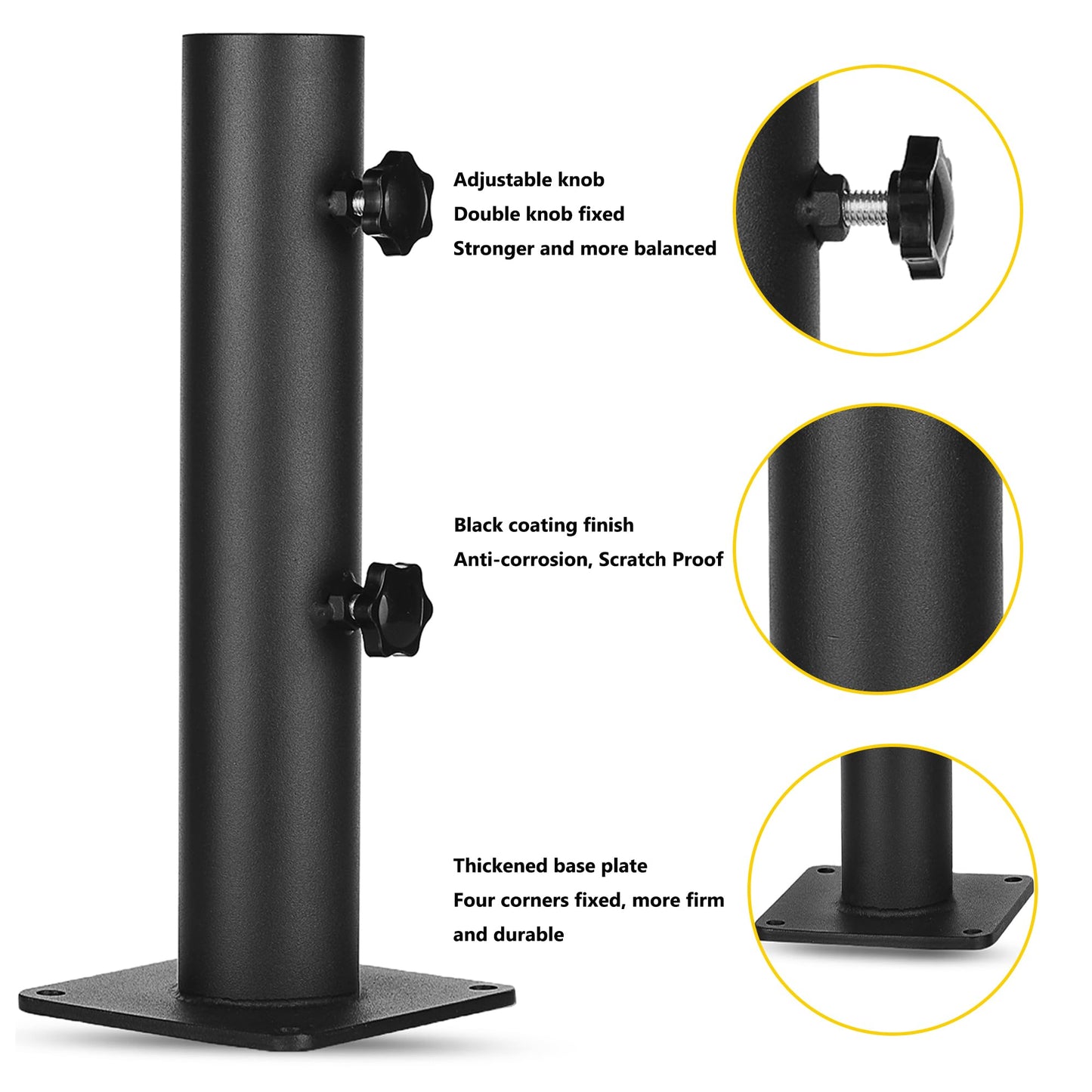 VANROUG Patio Umbrella Bases Heavy Duty Umbrella Holder Outdoor Umbrella Base Stand Mount Umbrella Clamp for Decks, Docks, Patios, Garden, Pontoons, Picnic Tables (1)