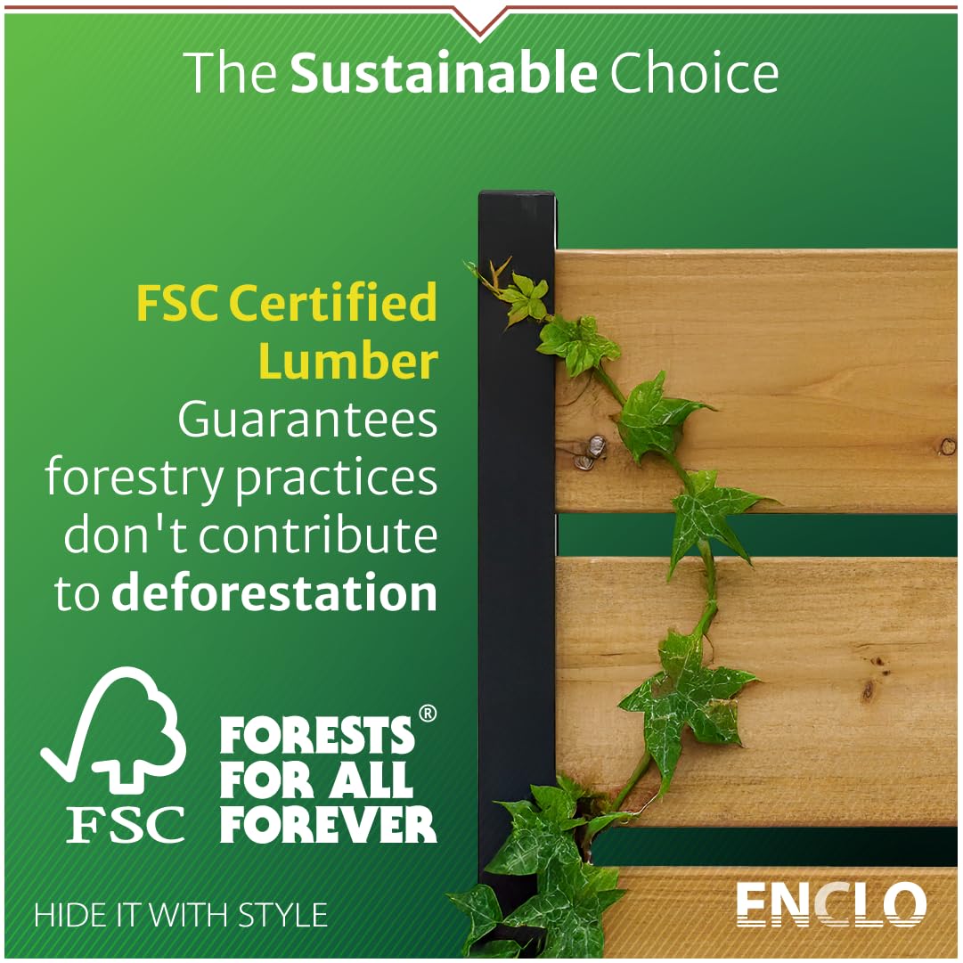 5ft H x 3.2ft W (1 Panel) No Dig Enclo Concord Cedar Wood Privacy Screen, Great to Hide Trash Cans, Decorative Patio Privacy Screen, Outdoor Privacy Fence Panel, Air Conditioner Fence, EC18022