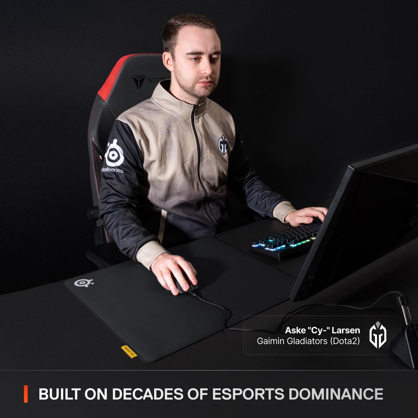 SteelSeries QcK XL Performance Control Gaming Mousepad — Extra Density for a Smooth Glide — Low-Profile Edge Stitching — Non-Slip Neoprene Rubber Base — 15.75 x 34.43 inch — FPS, MOBAs, RTS, MMO