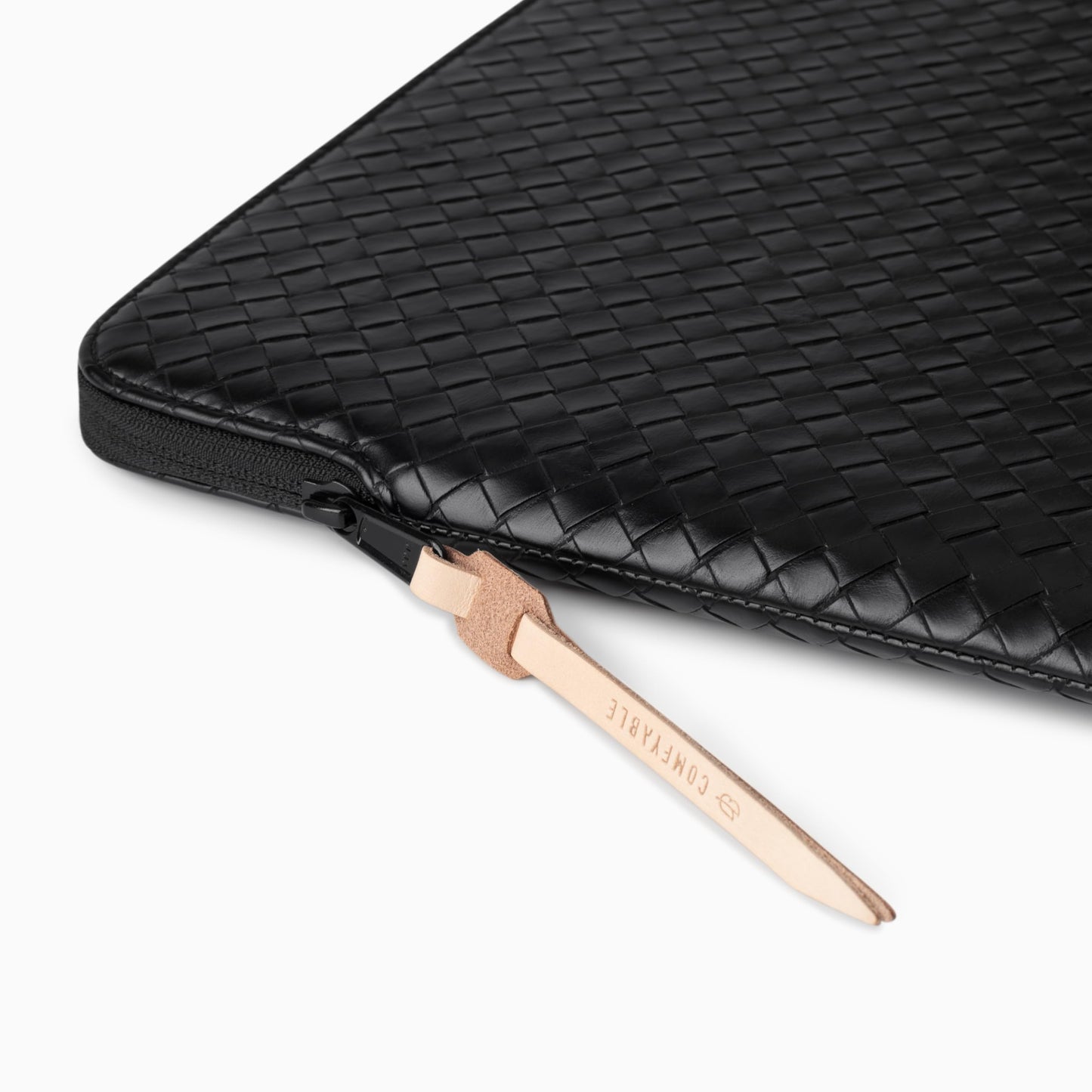 Comfyable Woven Laptop Sleeve 13 Inch Faux Leather Compatible with 13/13.3/14 Inch MacBook Air & MacBook Pro M5 M4 M3 M2 2025-2021, Mac Travel Case for Men Women, Computer Sleeve, Black
