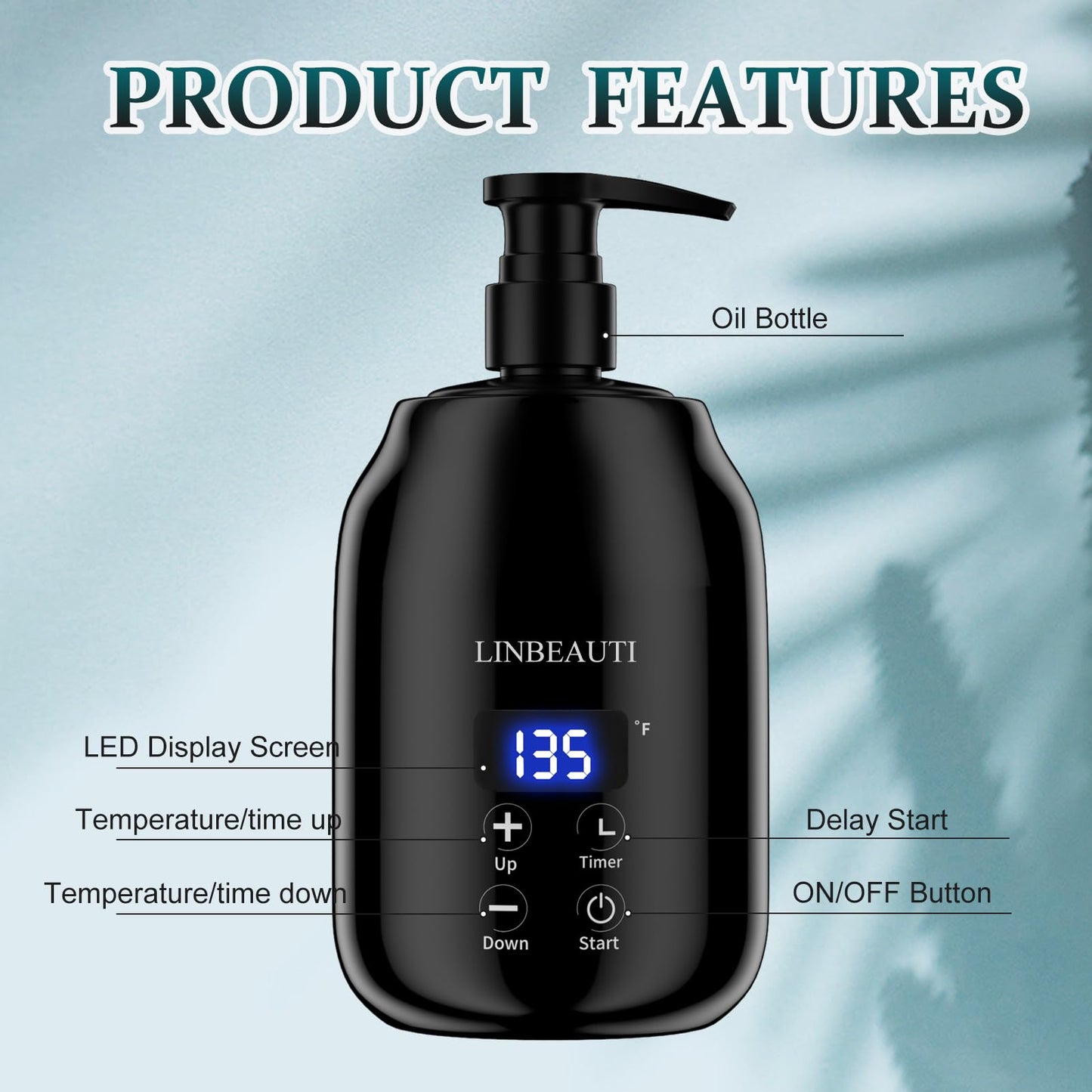 Massage Oil Warmer with Two Oil Bottle Dispenser, Lotion Bottle Warmer Dispenser Heater, Smart Touch Key Electric Warm Lotion Dispenser, Lube Gel Cream Warmer for Home Pro Salon Spa Massage (black)