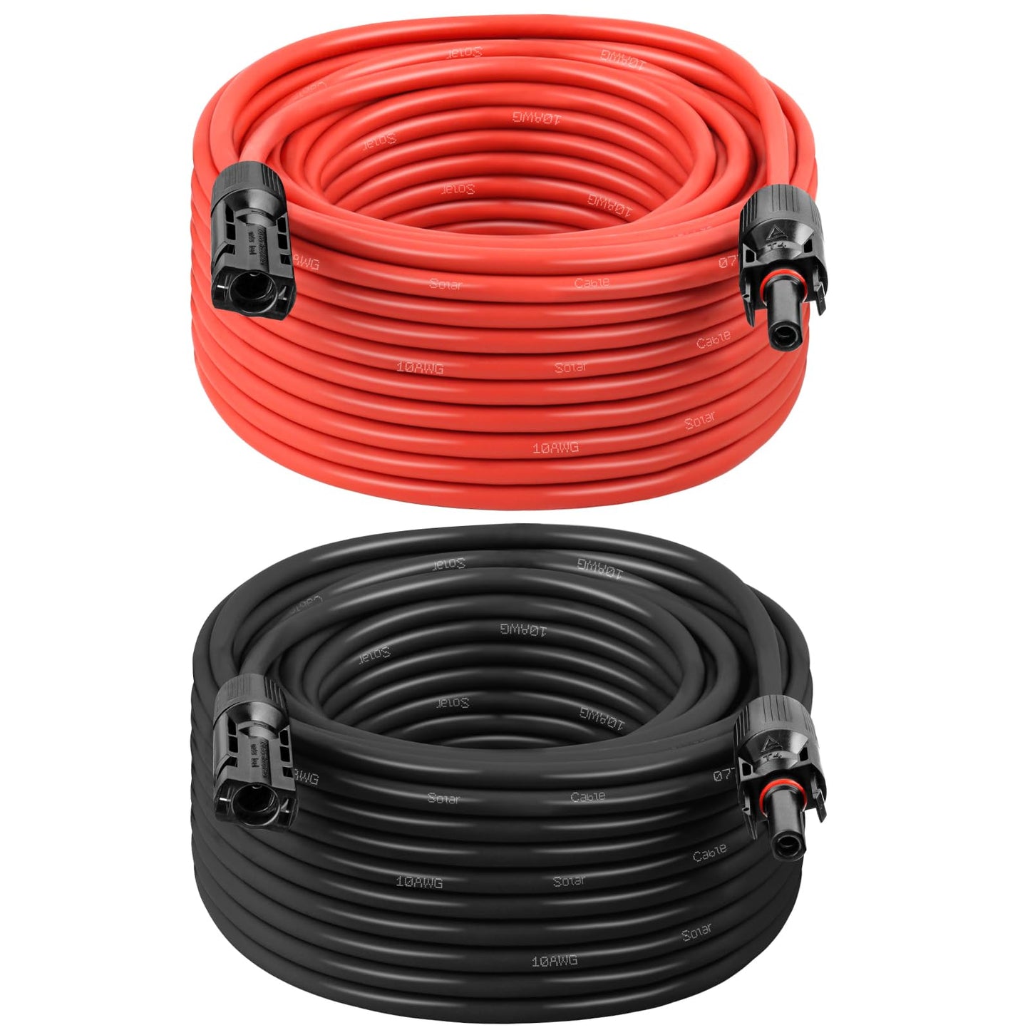 MOOKEERF Solar Panel Extension Cable - 10AWG 50FT Solar Wire with Waterproof Male & Female Connectors for RV, Home, Boat, Car (Red + Black)