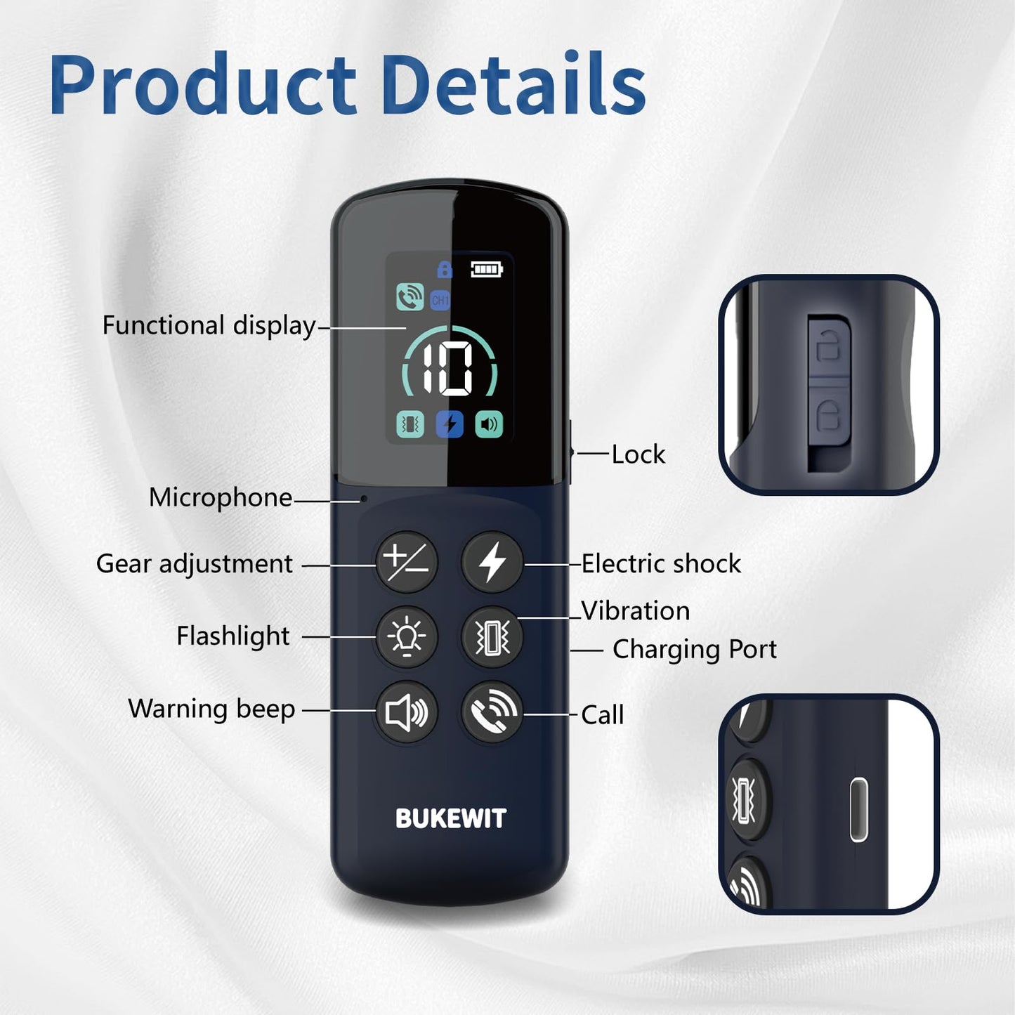 BUKEWIT Dog Shock Collar with Remote Calling for Large Medium Small Dogs, Rechargeable E-Collar, Dog Training Collar with 4 Adjustable Sensitivity Beep Vibration