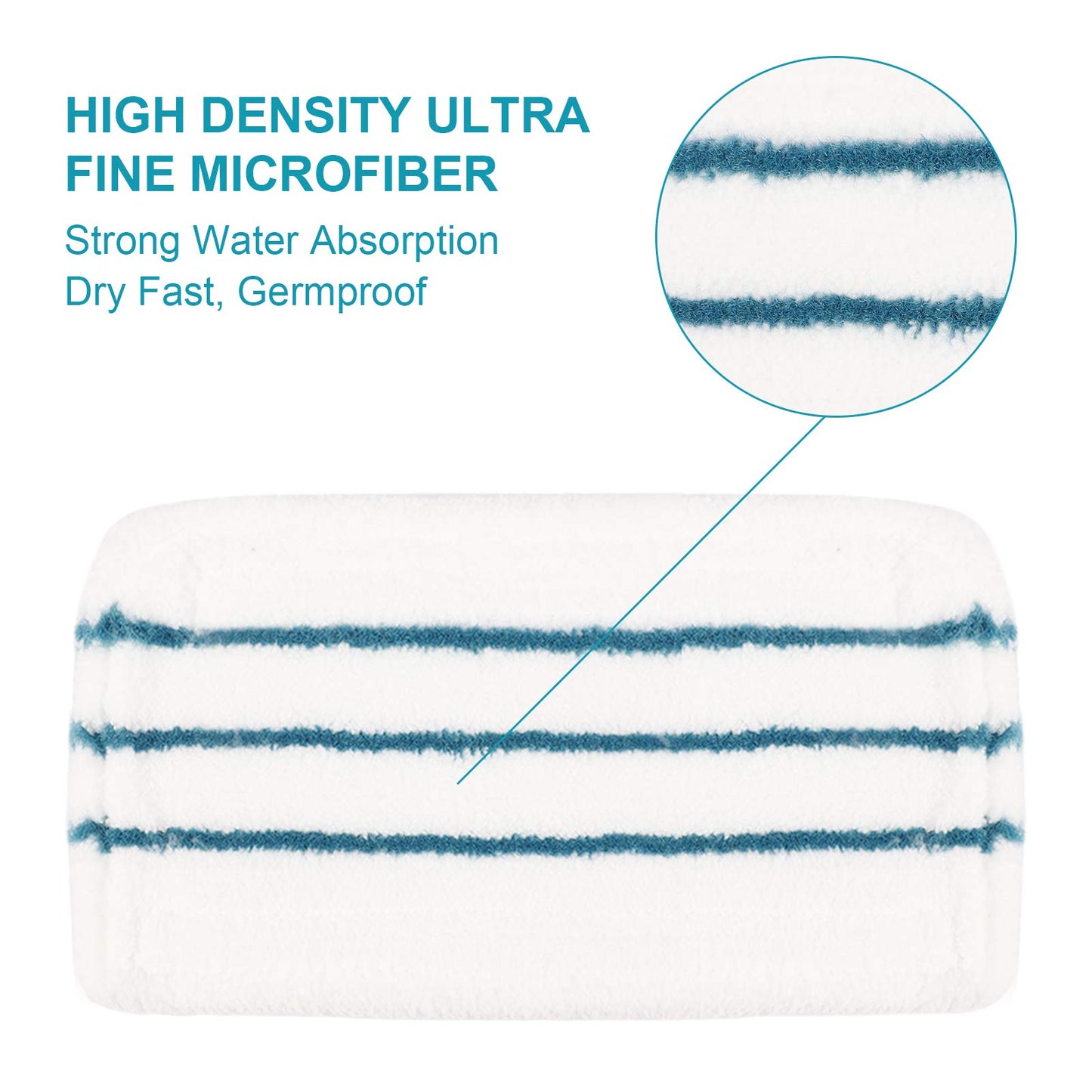 Wisorder 8 PCS Replacement Pads Accessories Compatible for Black+Decker Steam Mop SM1600, SM1610, SM1620, HSM13E1, HSMC1300FX, HSMC1321, HSMC1321APB, HSMC1361SGP, BDH1855SM, BDH1760SM, SMP20 Mop Pads