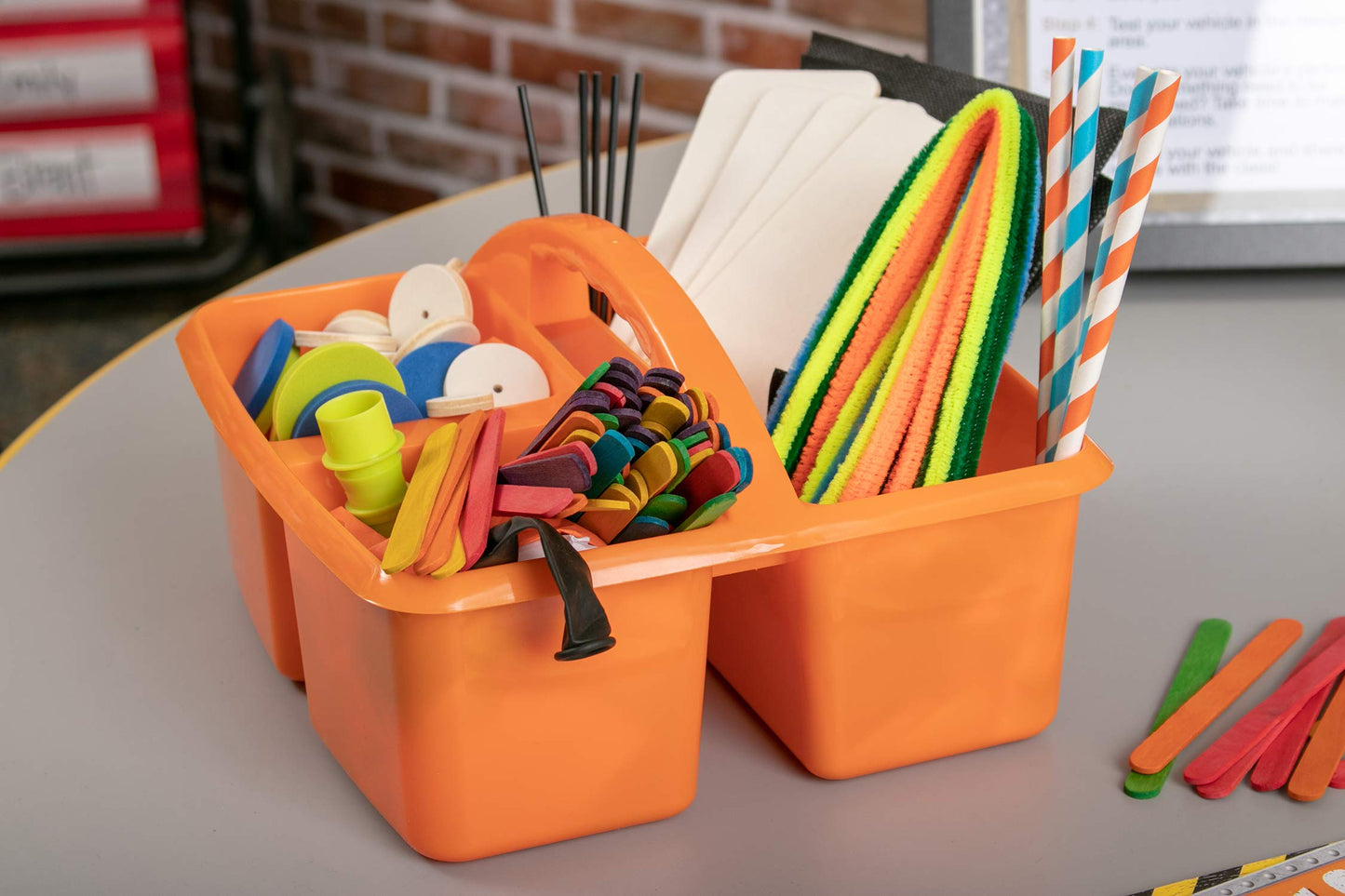 Primary Colors Plastic Storage Caddies - 6 Pack