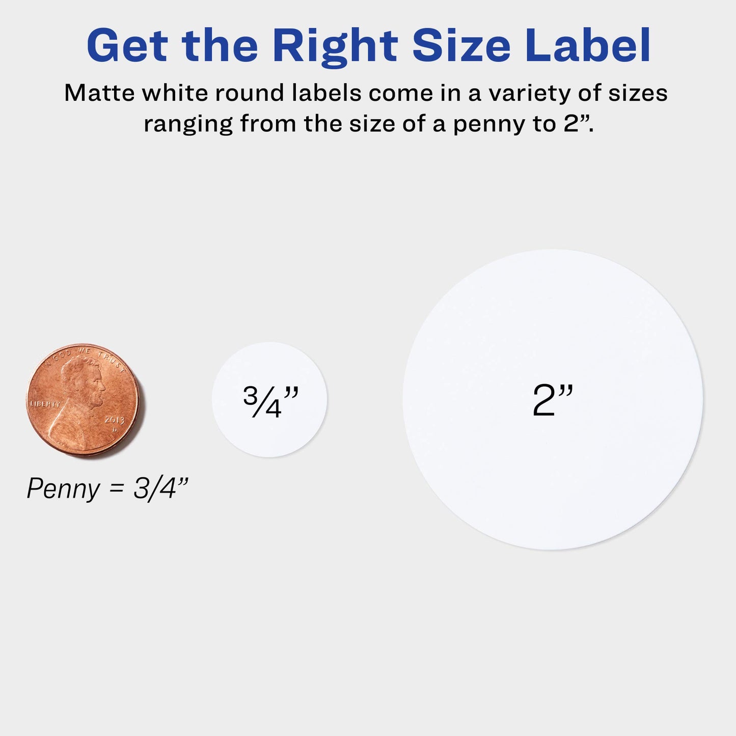 White Print-to-the-Edge Easy Peel Round Labels