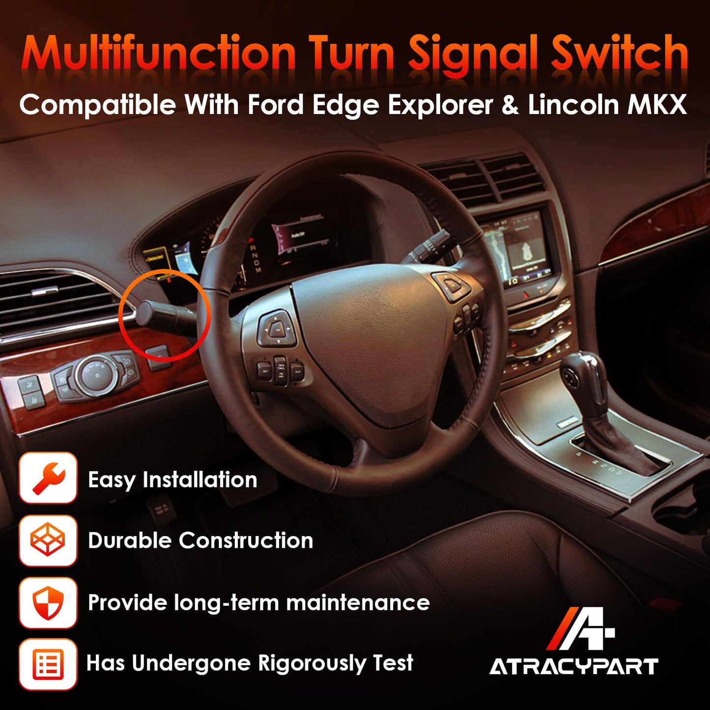Multifunction Turn Signal Switch | Replacement for 2011-2012 Ford Edge Explorer & Lincoln MKX | Replaces# CBS-2142, SW8462, BT4Z13341AA