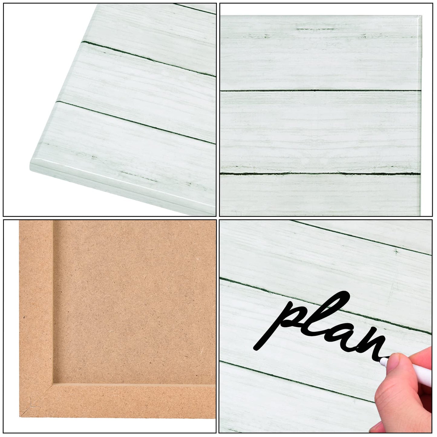 Aitakatta Wooden White Brick Print Magnetic Surface Dry Erase Board, 30x20 inches Decorative White Board for Wall with Design, Frameless Dry Erase Board for Wall（WH-ZW,5075,1pc）
