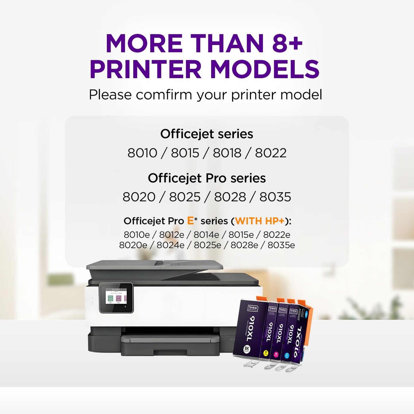 Timink 910XL Ink Cartridges Replacement for HP 910 XL Ink Cartridges Combo Pack, Work for OfficeJet Pro 8025e 8035e 8025 8035 8020 8028 Printer (BCMY, 4 Pack)