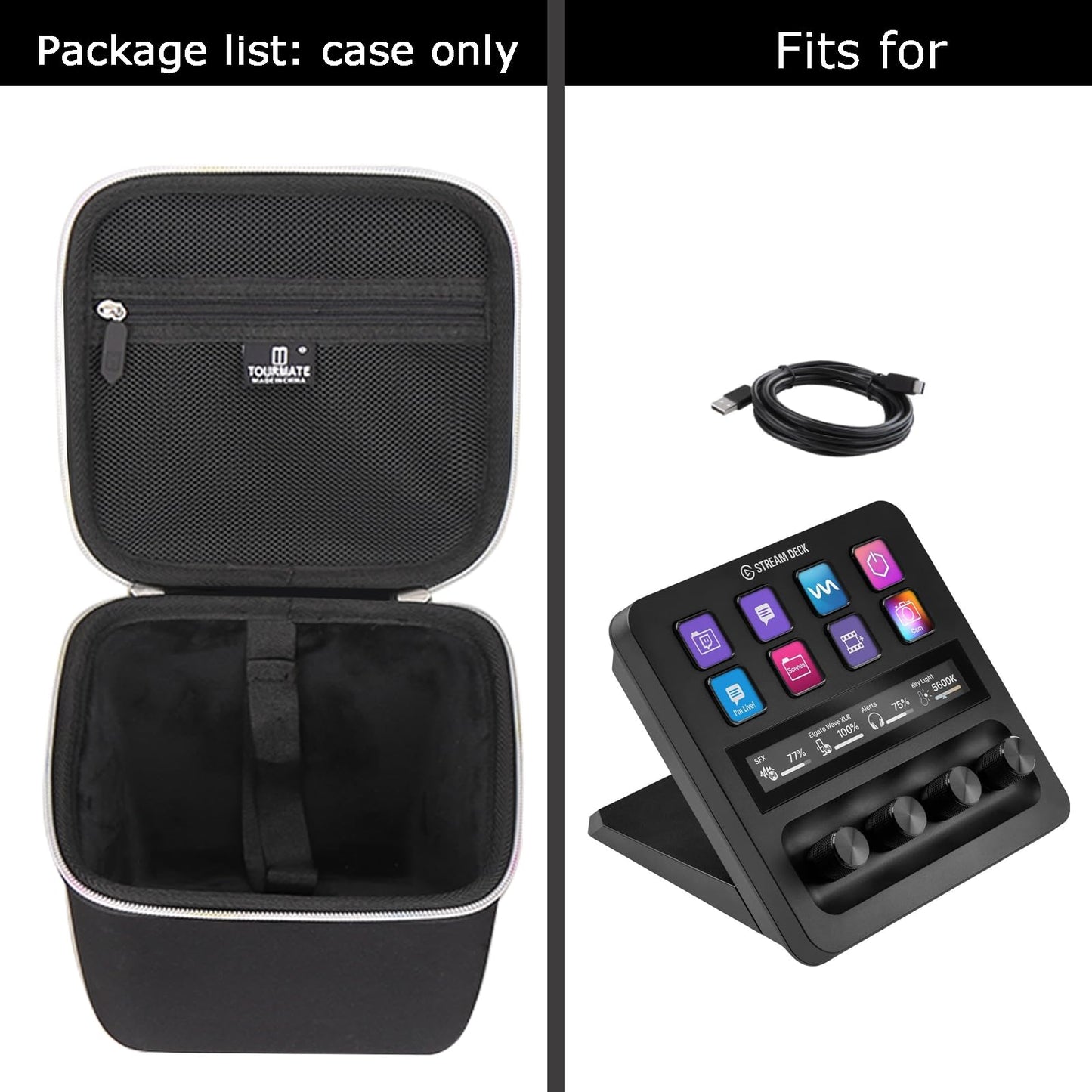 Tourmate Hard Case Replacement for Elgato Stream Deck + Audio Mixer, Case Only