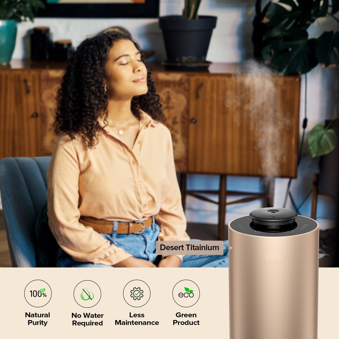 Airversa Metal Housing Waterless Diffuser for Essential Oils, Rechargeable Battery Operated, Cordless Mini Scent Air Diffuser, 1/3/6h Timer, L/M/H Mist Levels for Home Room Car Office, ANX Black