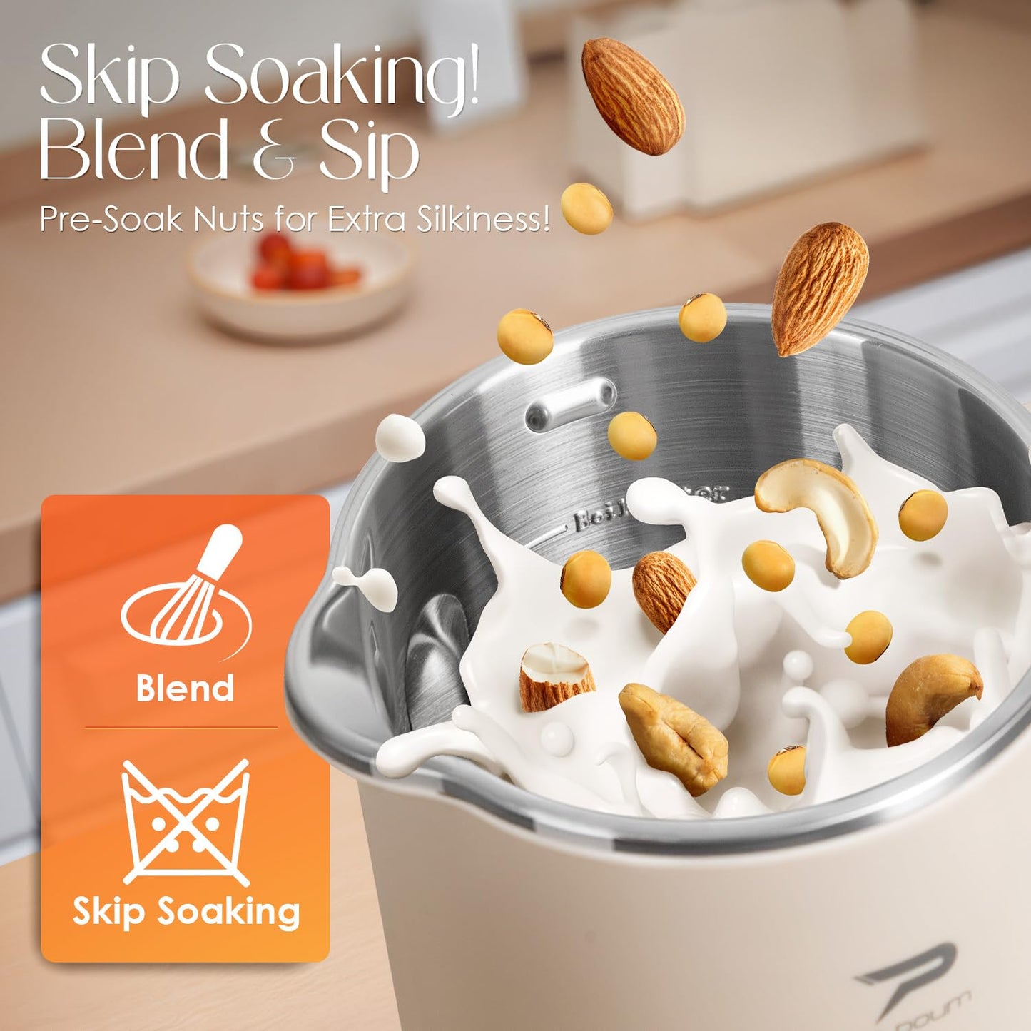 8 in 1 Nut Milk Maker Machine,(27oz/800ml) Soy Milk Maker for Homemade Almond, Oat, Coconut, Juice, Milkshake, Grains, Creamy Soup, Plant Based and Non Dairy Beverages with Delay Start/Self-Cleaning