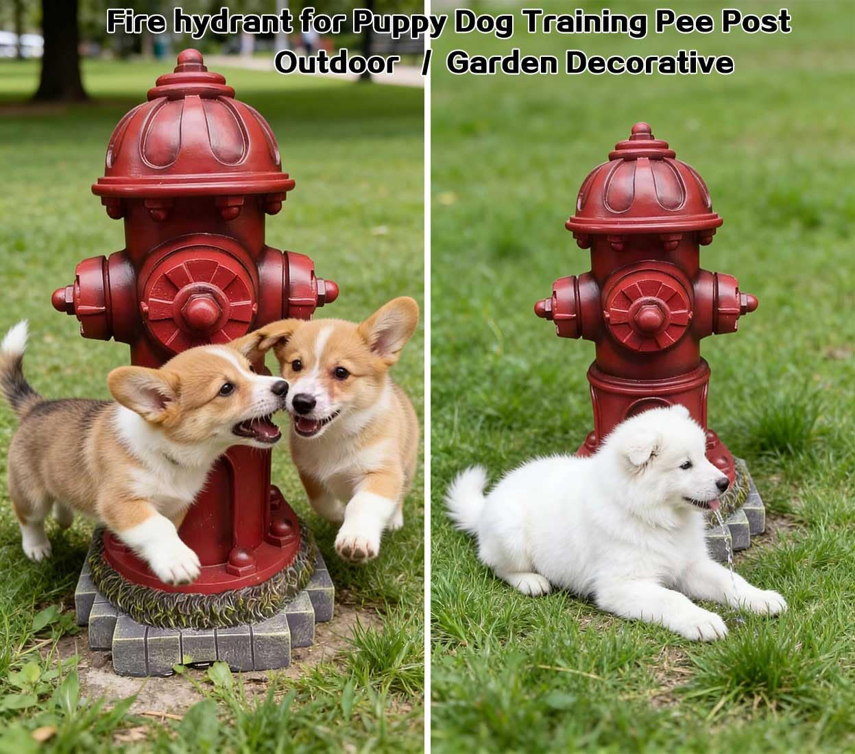 Fire Hydrant for Dogs to Pee On,Fire Hydrant for Dogs,Dog Fire Hydrant Pee Post for Yard,13.2 Inches Garden Fake Fire Hydrant Statue for Puppy Dog Training Pee Post Outdoor Decorative with 4 Stakes