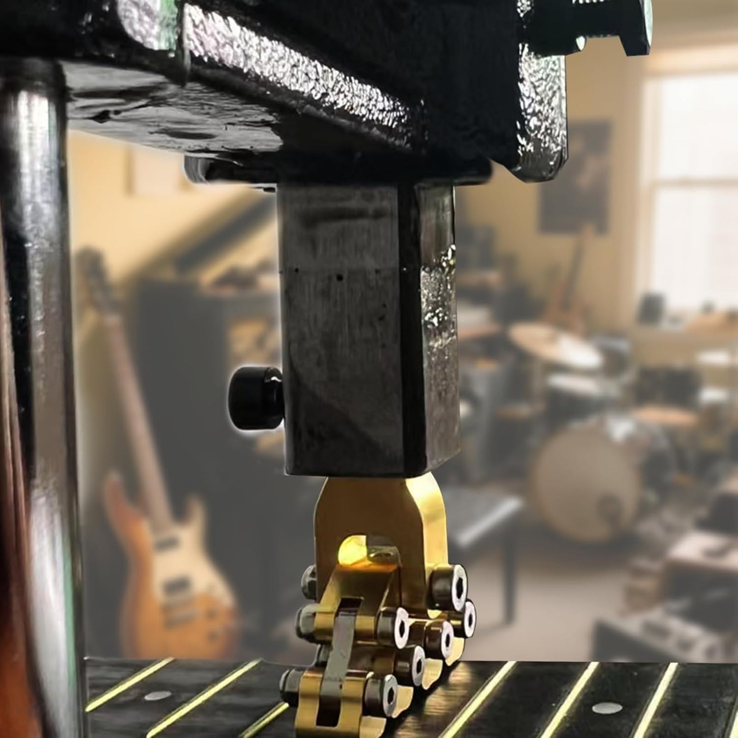 BINGOX Guitar Fractal Fret Press Tool with Box – Self-Adjusting Radius Fret Press for Acoustic & Electric Guitars – Brass & Steel Fret Wire Seating Tool for Luthiers & DIY Guitar Repair