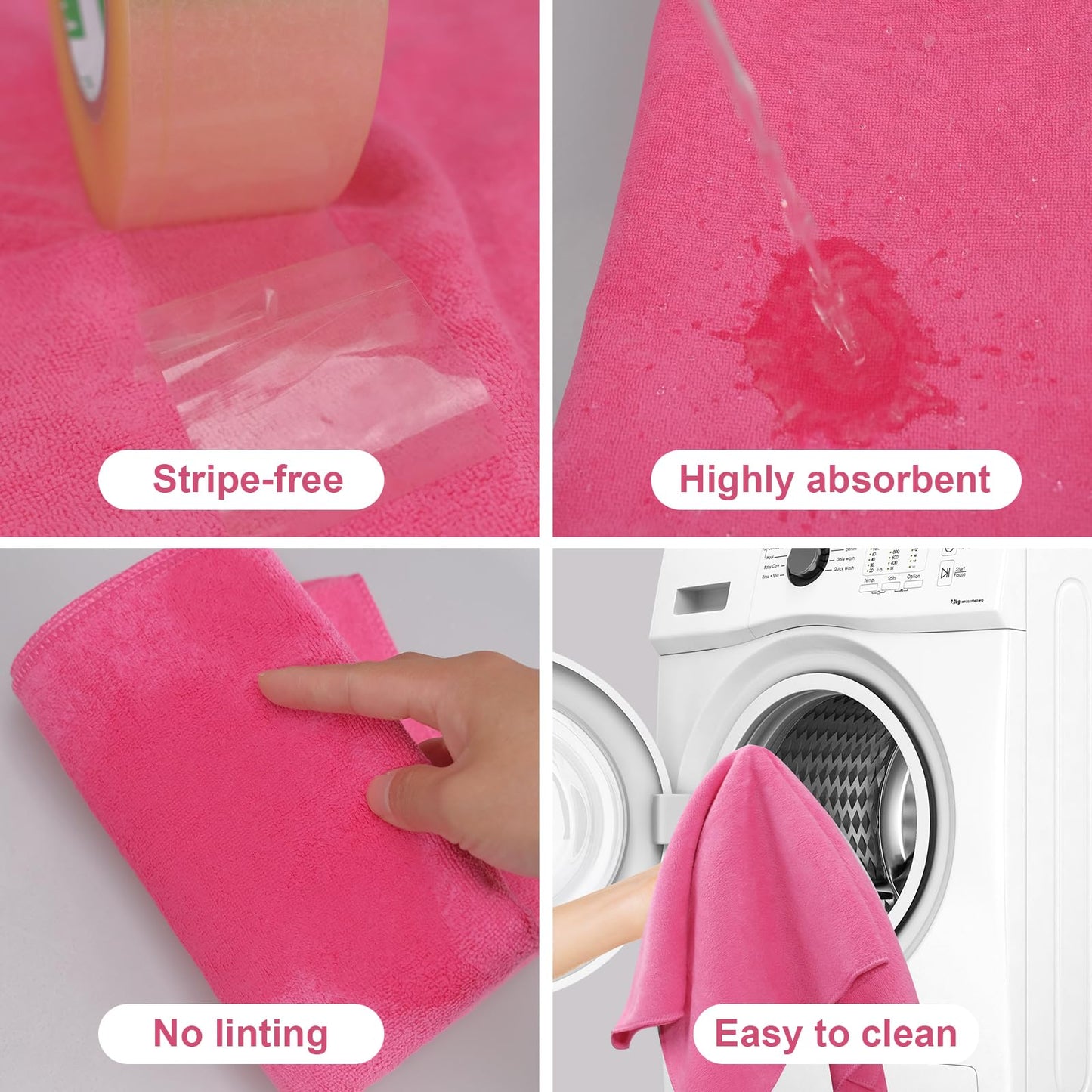 Olutacot 4 Pcs Multicolor Extra Large Microfiber Cleaning Cloth 30 x 20 Inch Reusable Thick Cleaning Towel Washable Solid Color Microfiber Towel for Home Office Window Cars Glass