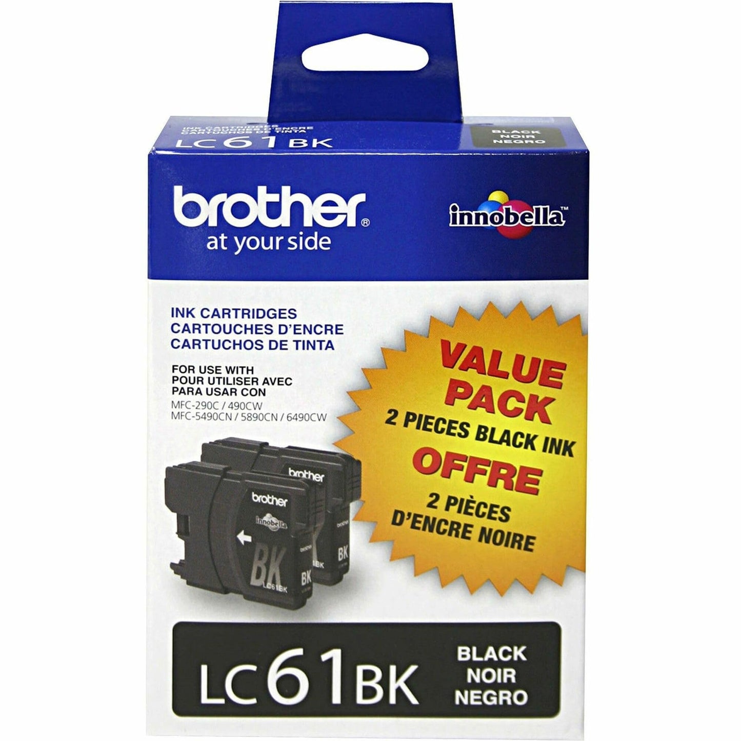Brother LC61BK Ink Cartridge - Black 2 Pack