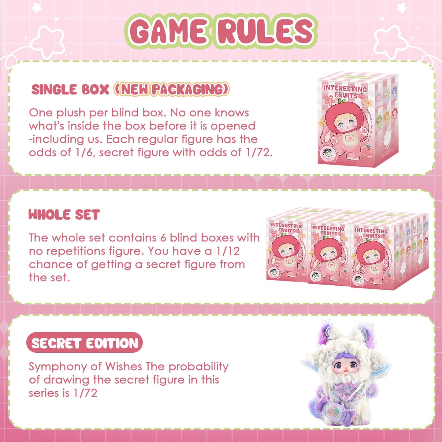 Blind Box Interesting Fruits Series Plush - 3 Expressions Adorable Mystery Plush Toys for Collectors - 7.1IN Random Surprise Doll with Unique Designs, 1PCS (Upgrade Packaging)