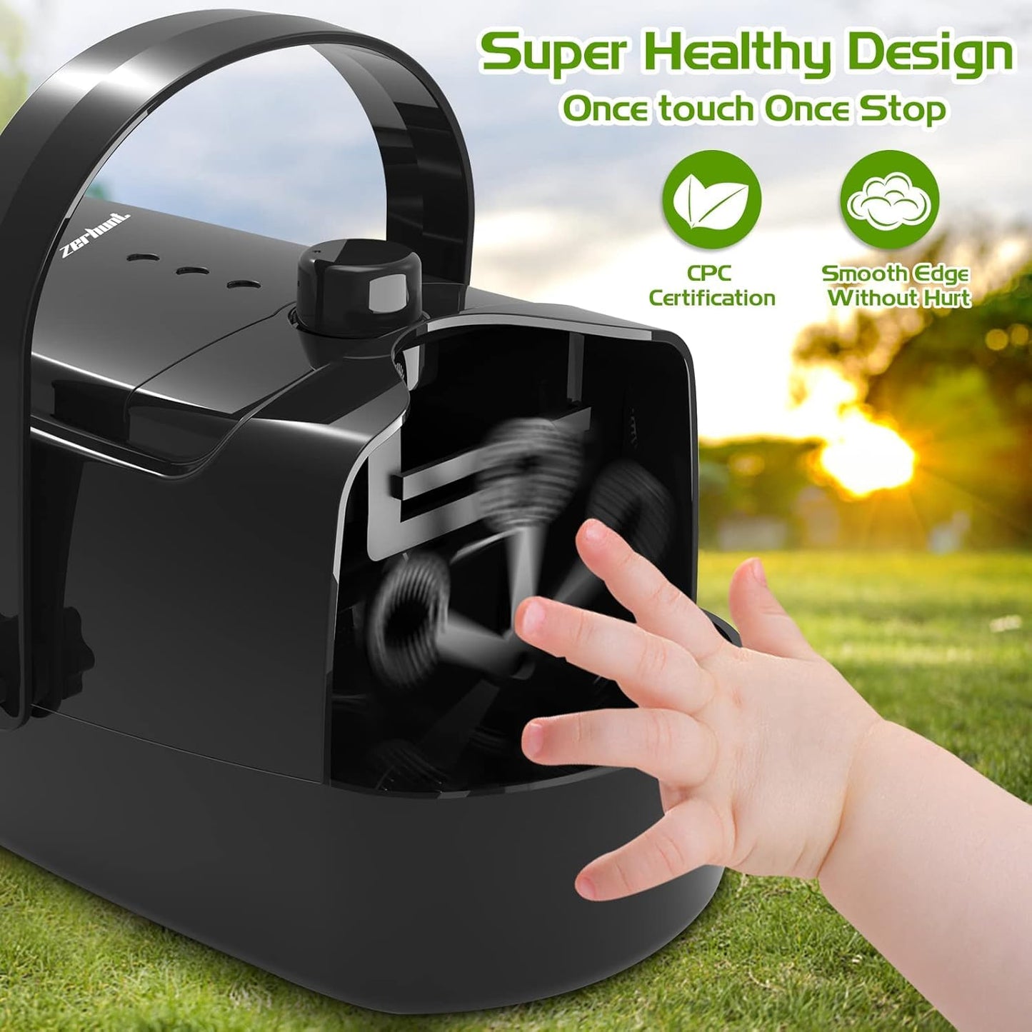 Bubble Machine Durable Automatic Bubble Blower, 18000+ Bubbles Per Minute Bubbles for Kids Toddlers Bubble Maker Operated by Plugin or Batteries Bubble Toys for Indoor Outdoor Birthday Party (Black)