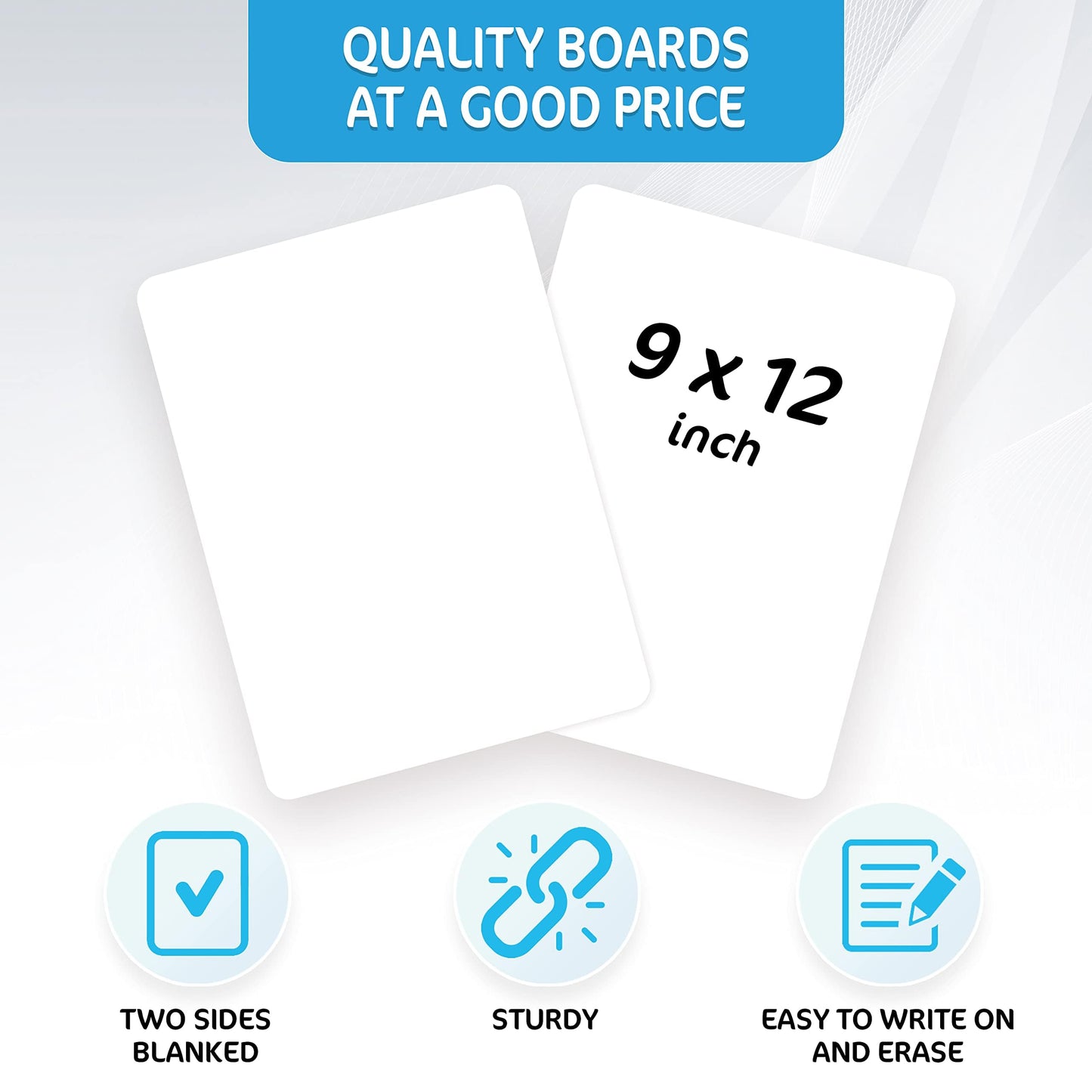 10 Pack 9x12 Small White Board for Students - Small Dry Erase Boards - Double Sided Mini Whiteboard - Smal Whiteboards Lapboards - Personal Dry Erase Board Kids - Mini White Boards for Classroom