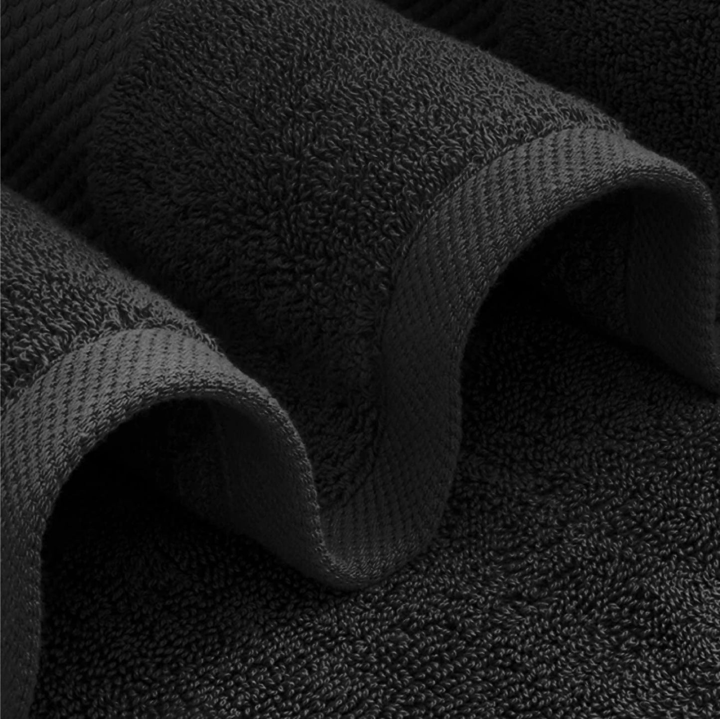 White Classic Luxury Bath Towels Large | 700 GSM Cotton Absorbent Hotel Bathroom Towel | 27x54 Inch | 4 Pack | Black